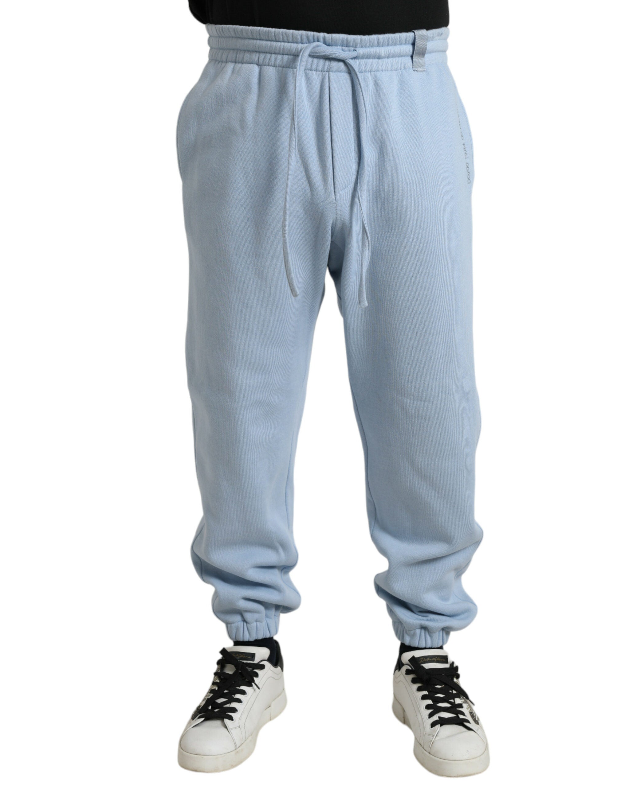 Lichtblauwe katoenen joggingbroek voor heren