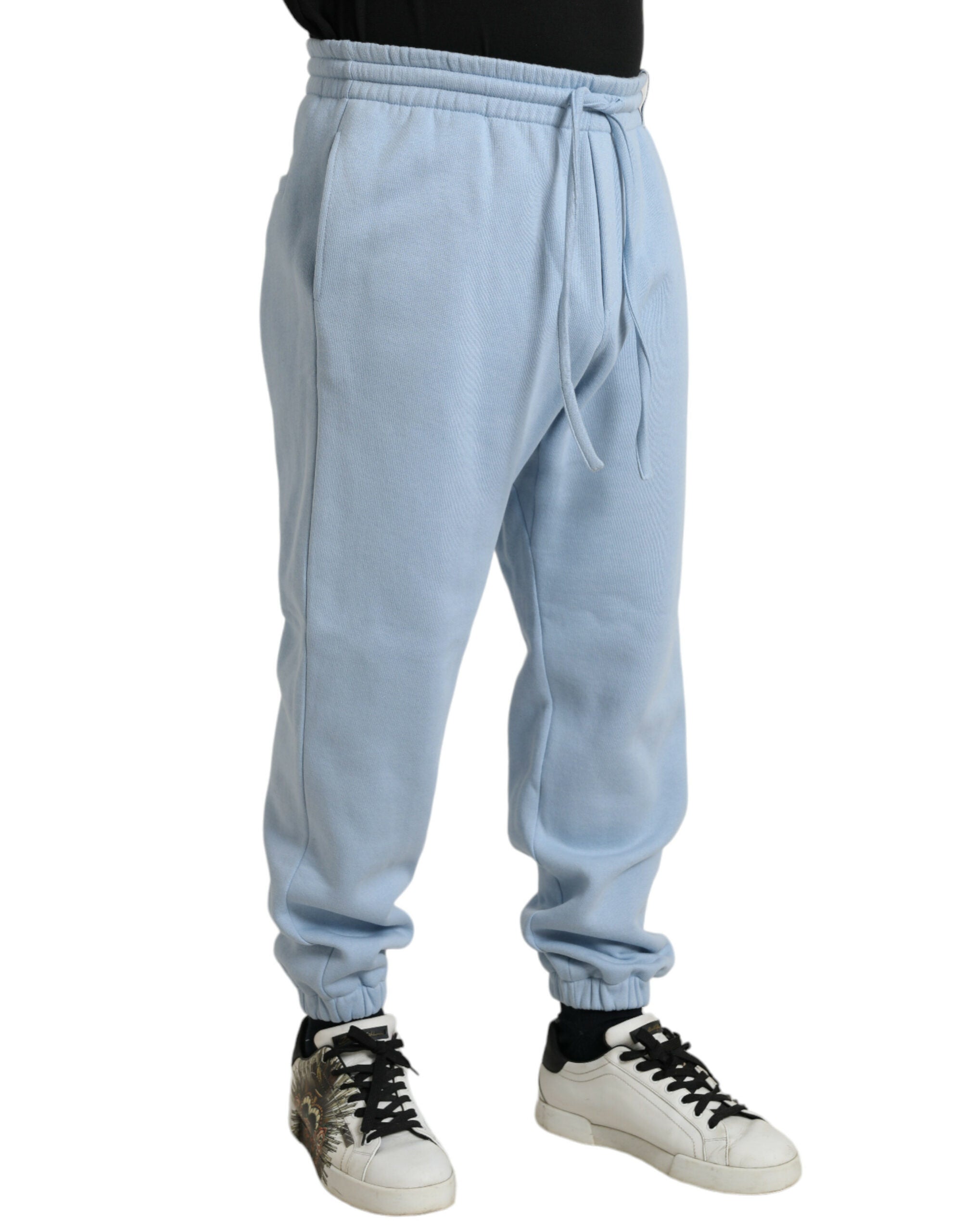 Lichtblauwe katoenen joggingbroek voor heren