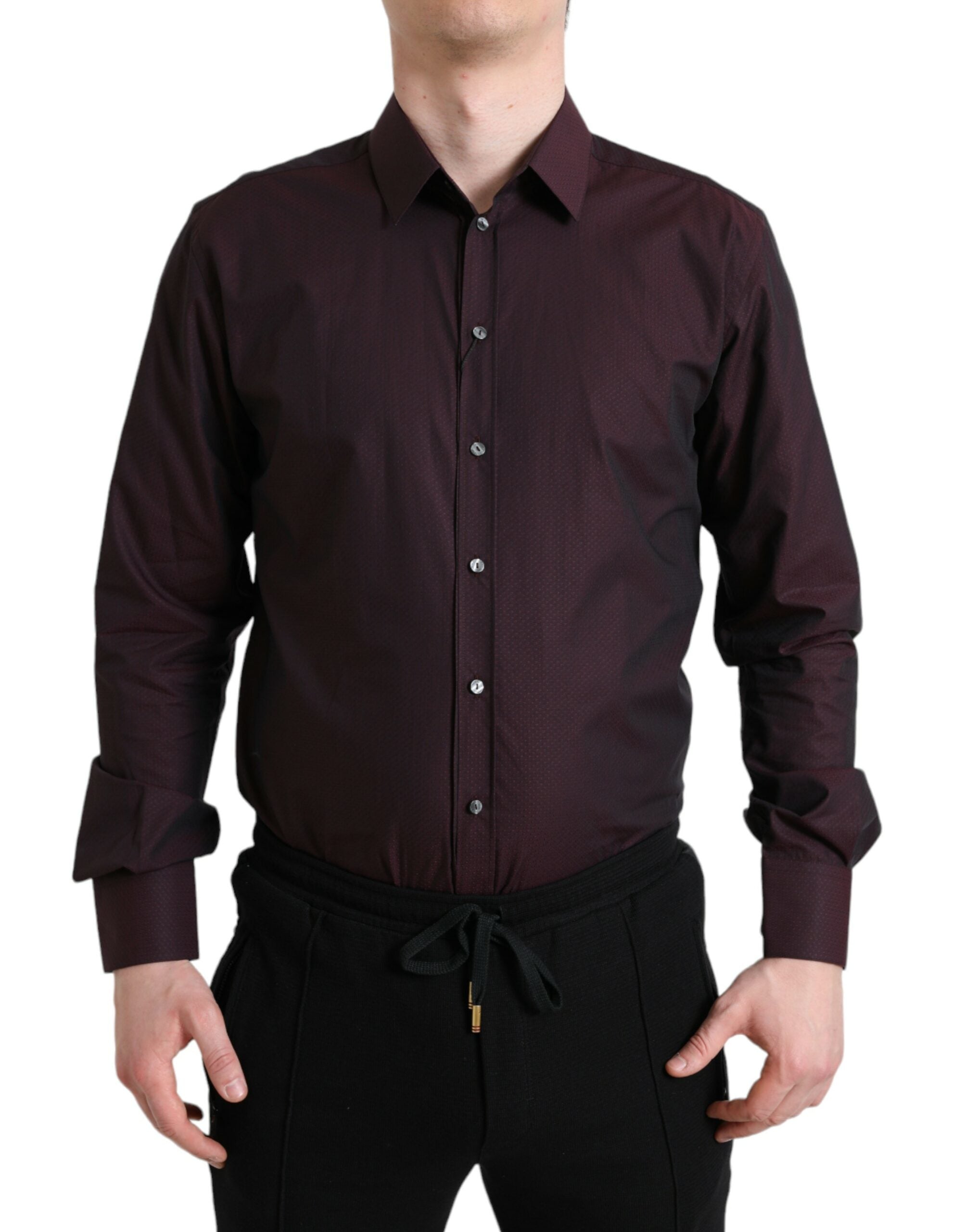 Maroon Jacquard Formele Jurk MARTINI Shirt