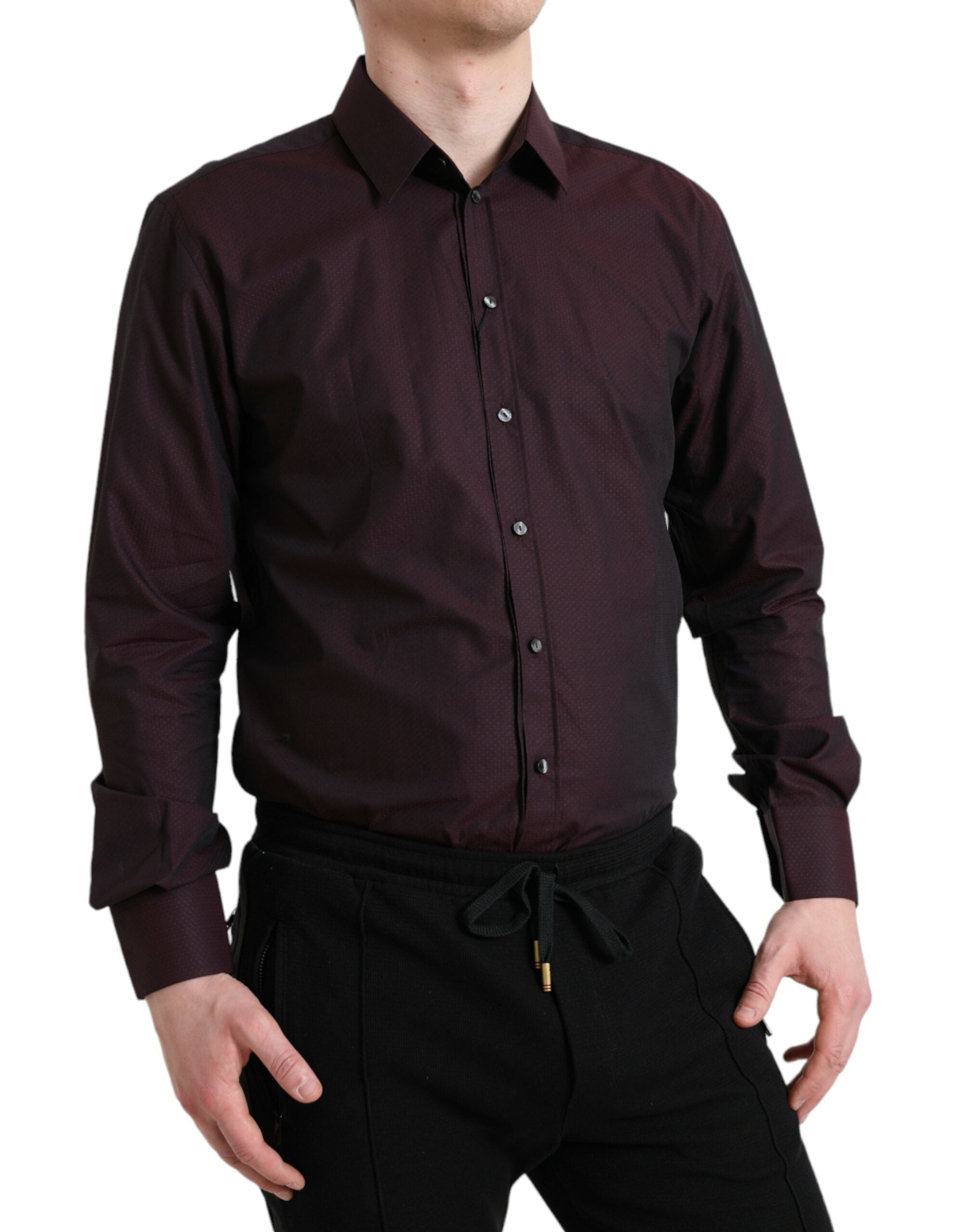 Maroon Jacquard Formele Jurk MARTINI Shirt