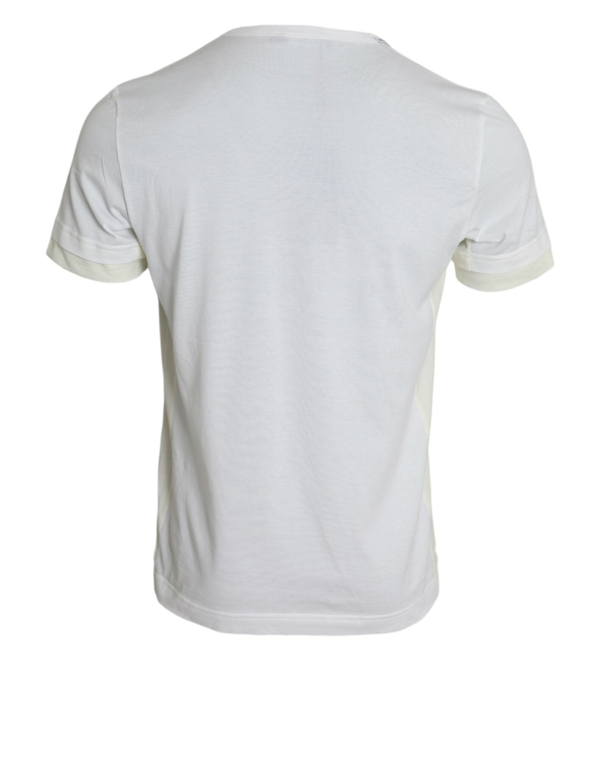 Wit katoenen T-shirt met korte mouwen en zakje