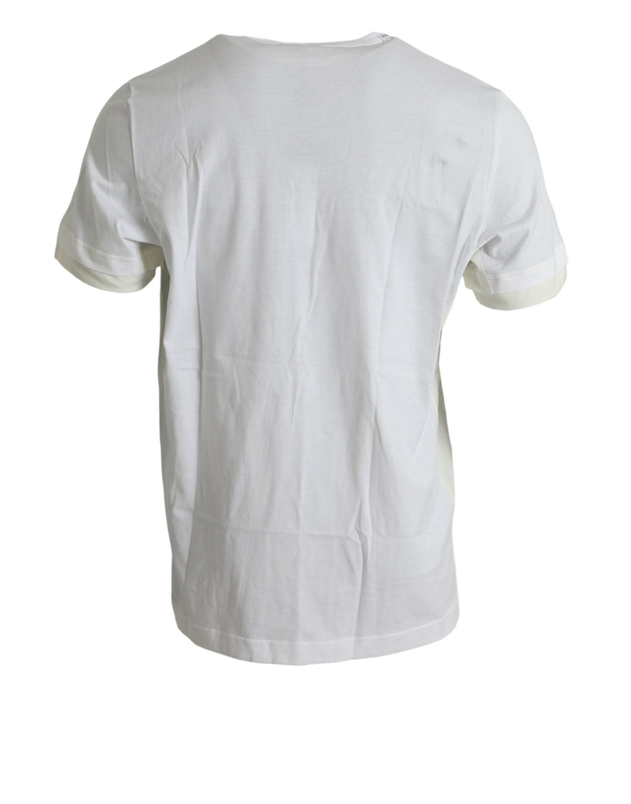 Wit katoenen T-shirt met korte mouwen en zakje