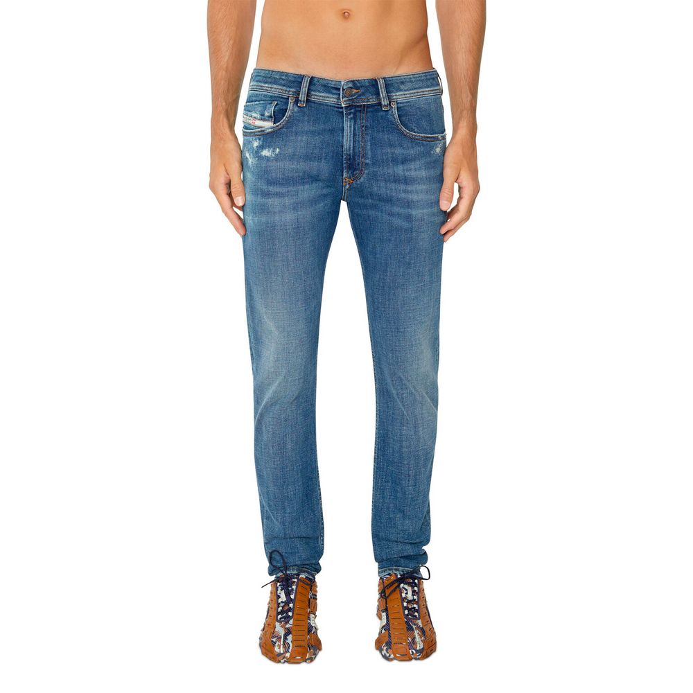 Blauwe katoenen skinny jeans voor heren