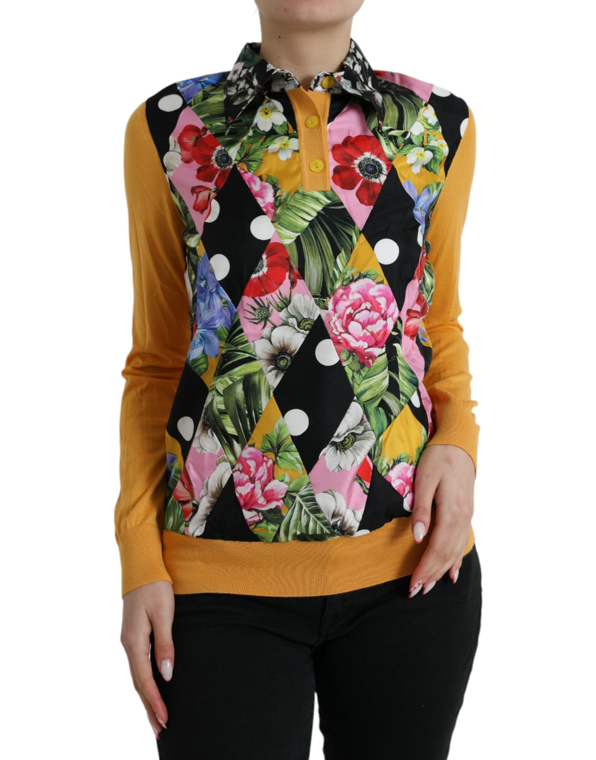 Multicolor Patchwork Kasjmier Henley Trui