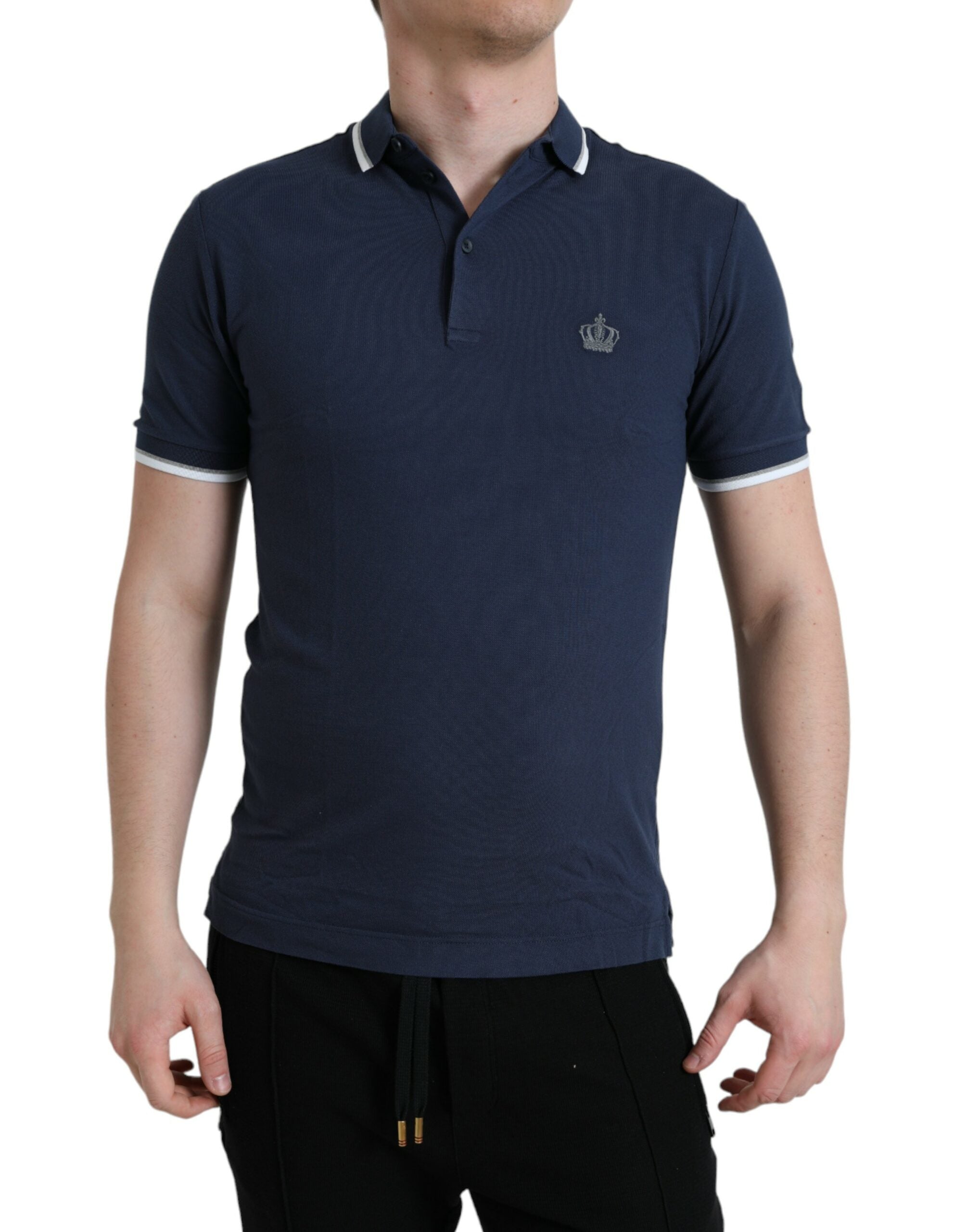 Blue Crown Patch katoenen poloshirt met kraag voor heren