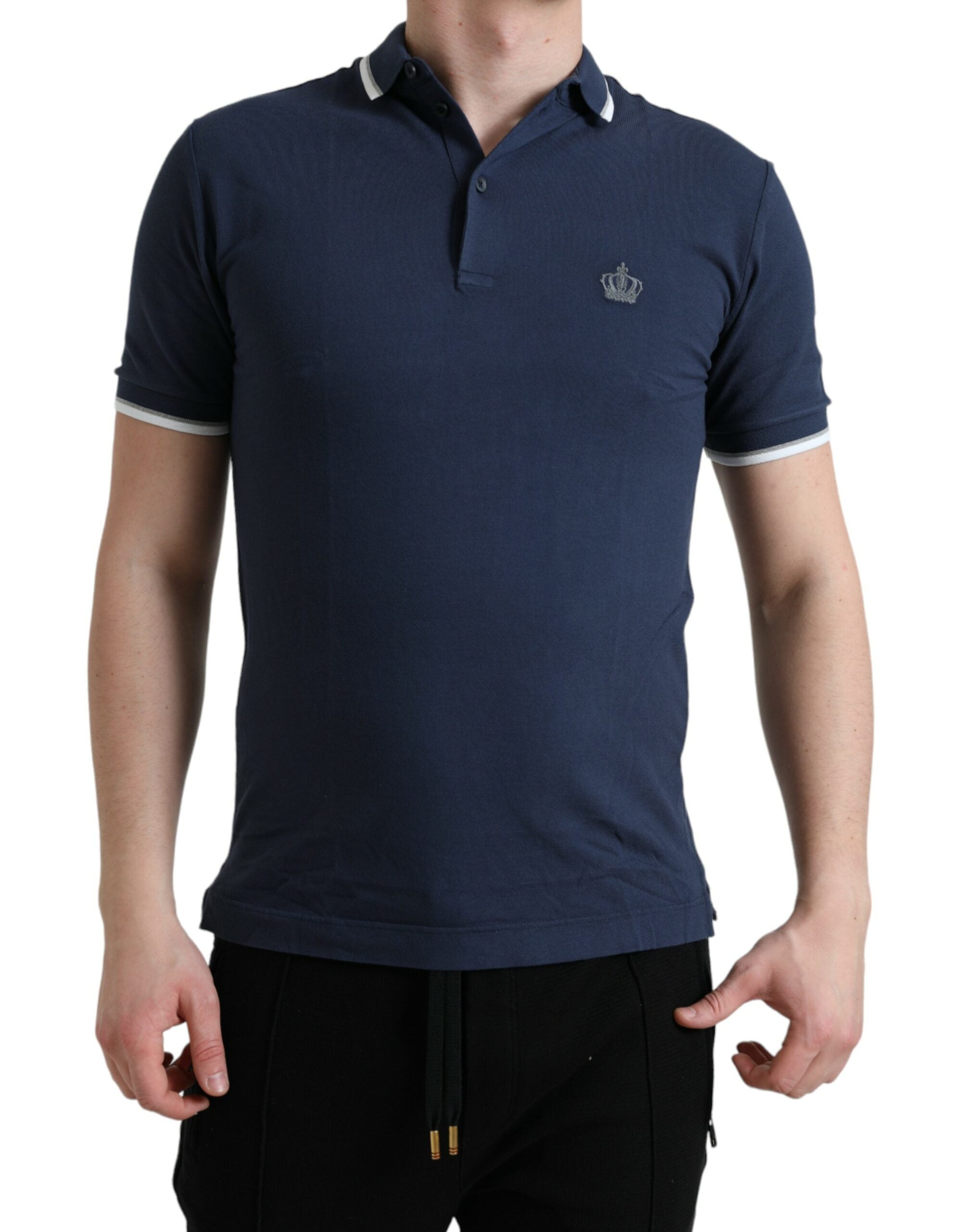 Blue Crown Patch katoenen poloshirt met kraag voor heren