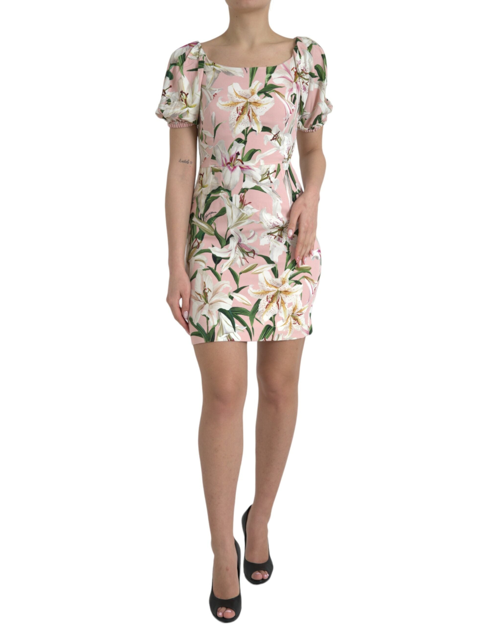 Roze lelie viscose mantel stretch mini-jurk