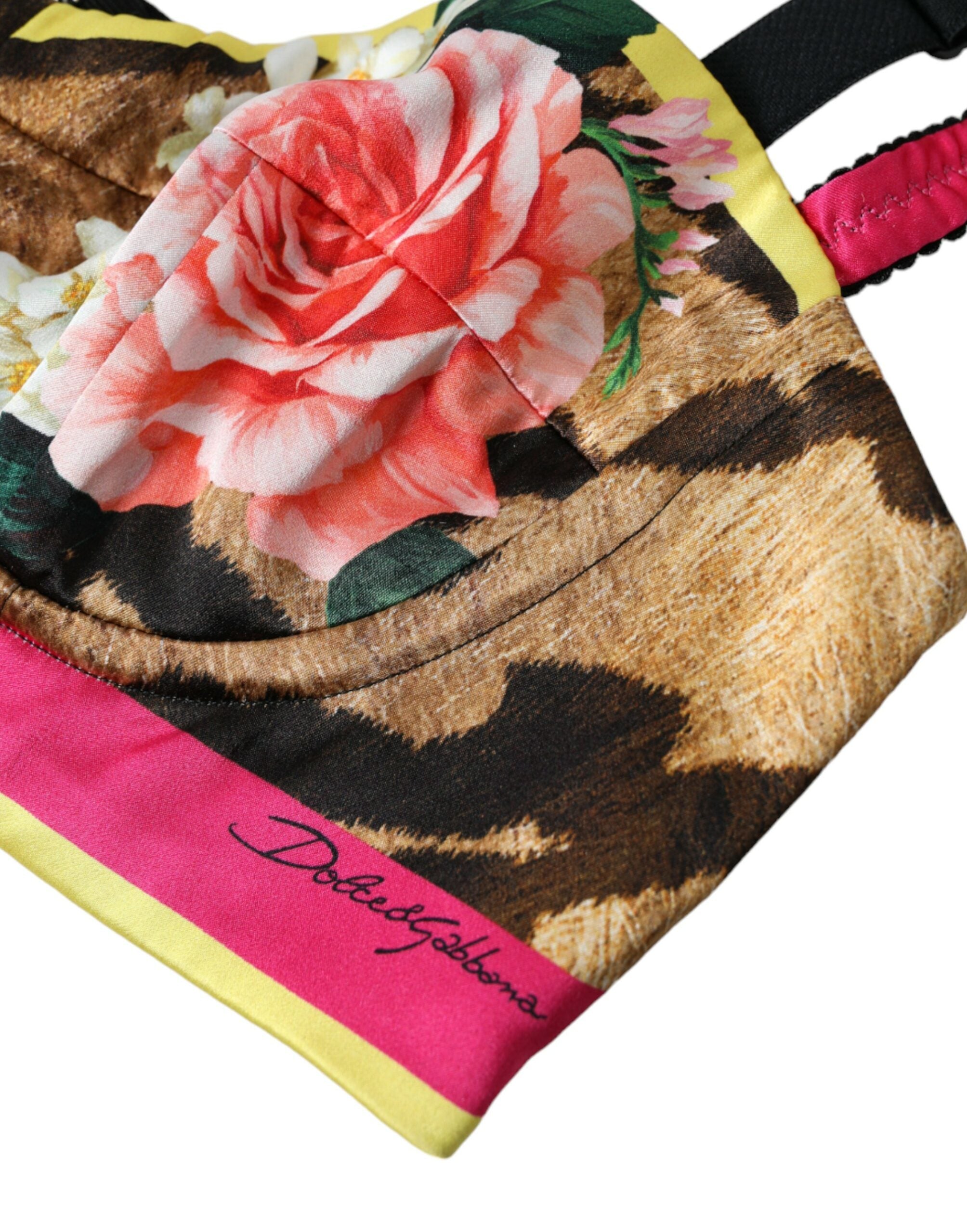 Meerkleurige bloemenprint mouwloze bustier crop top