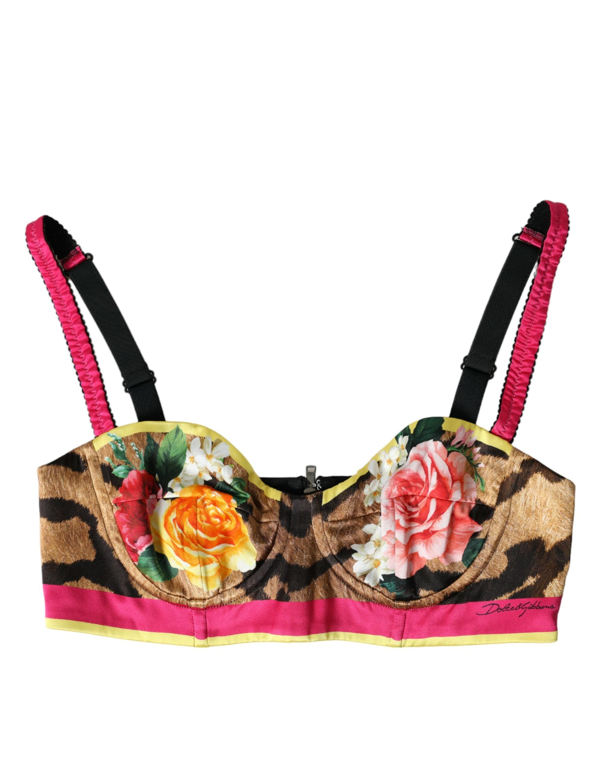 Meerkleurige bloemenprint mouwloze bustier crop top