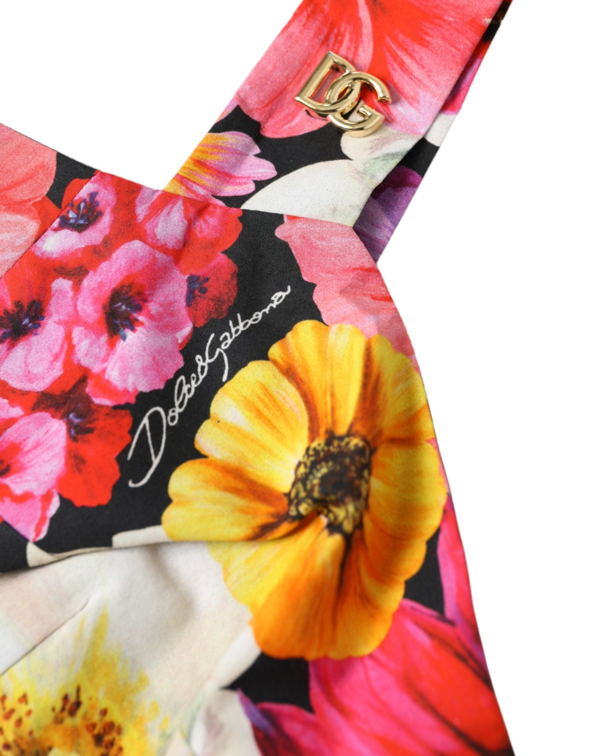 Meerkleurige bloemenprint mouwloze bustier crop top
