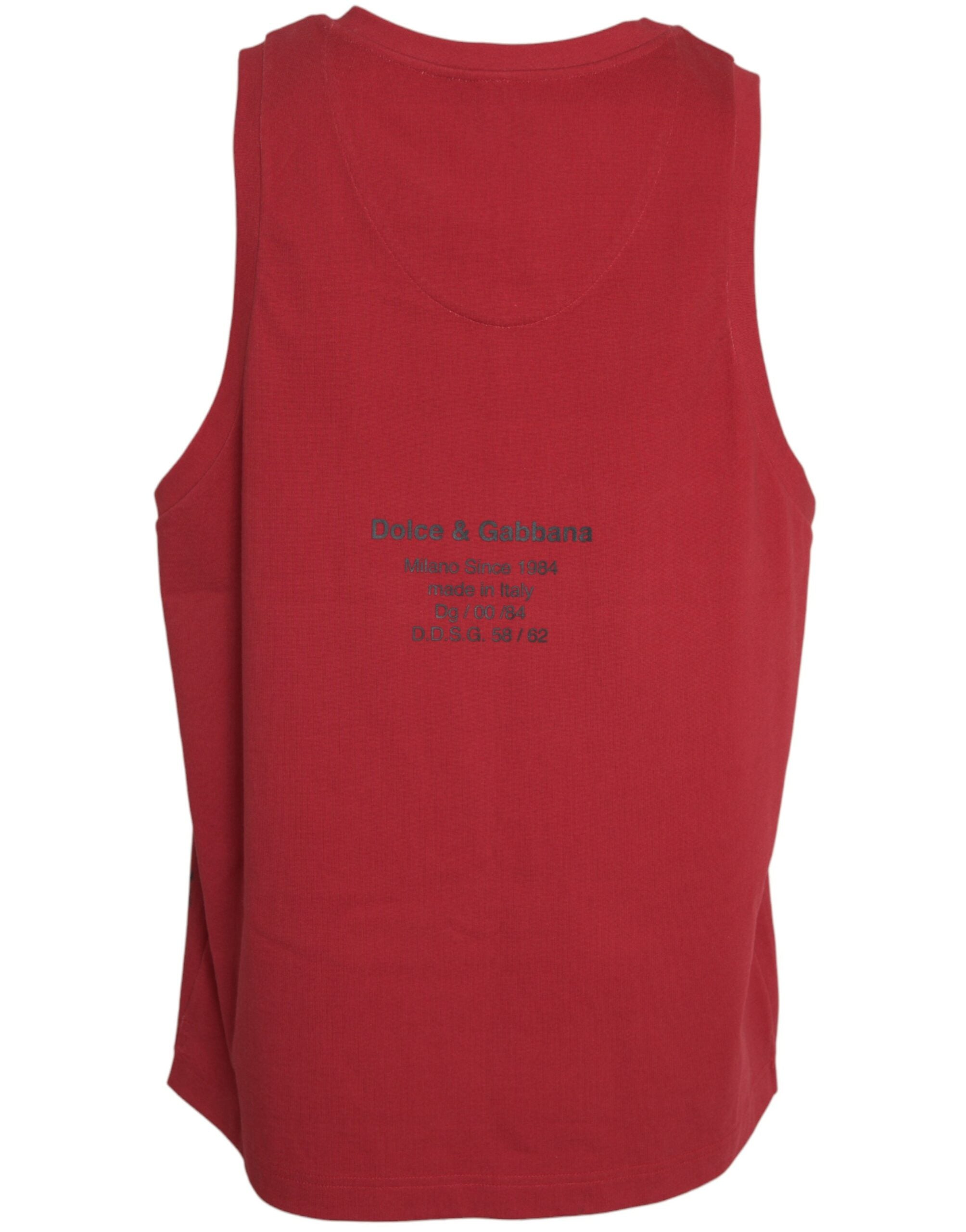Rood luipaardprint mouwloos tanktop-shirt