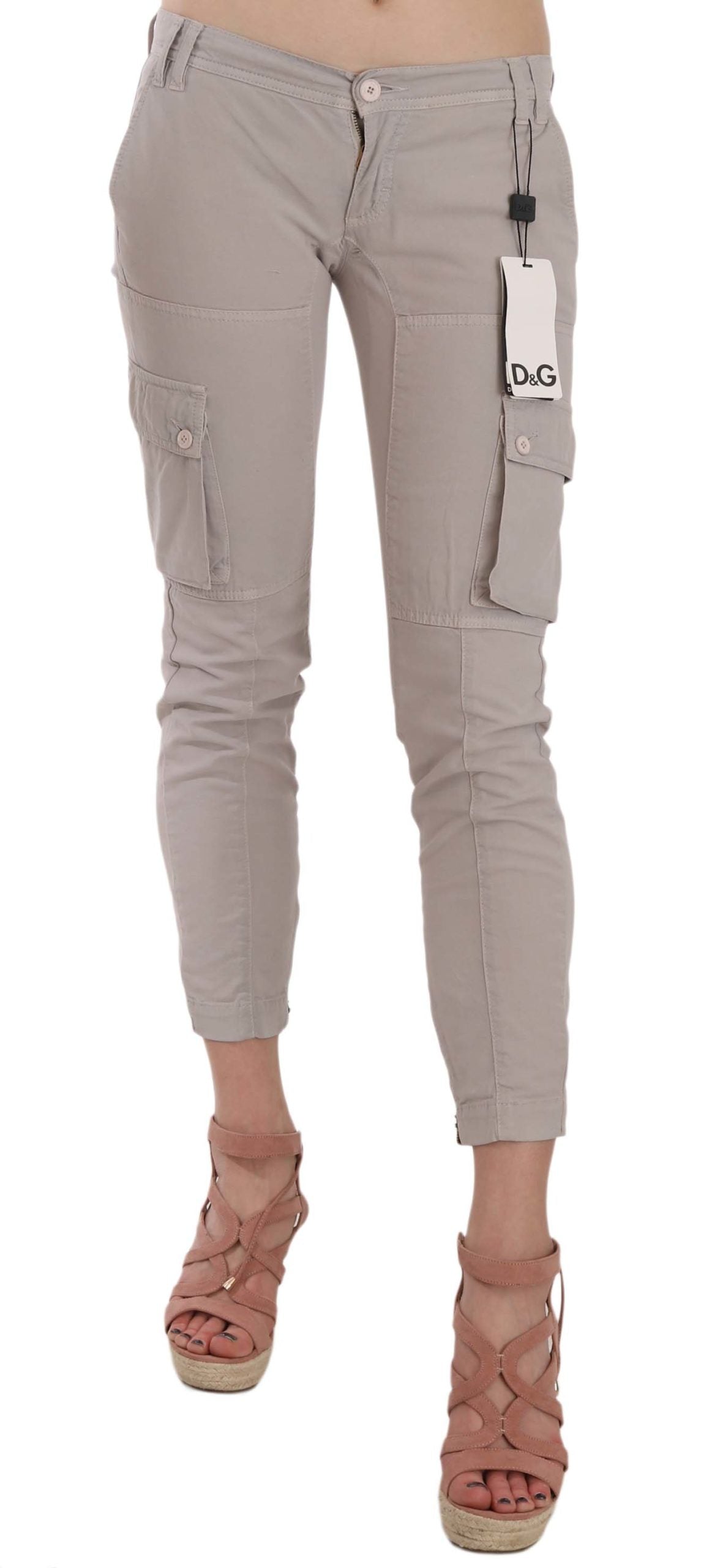 Casual Fitted Khaki Broek Broek