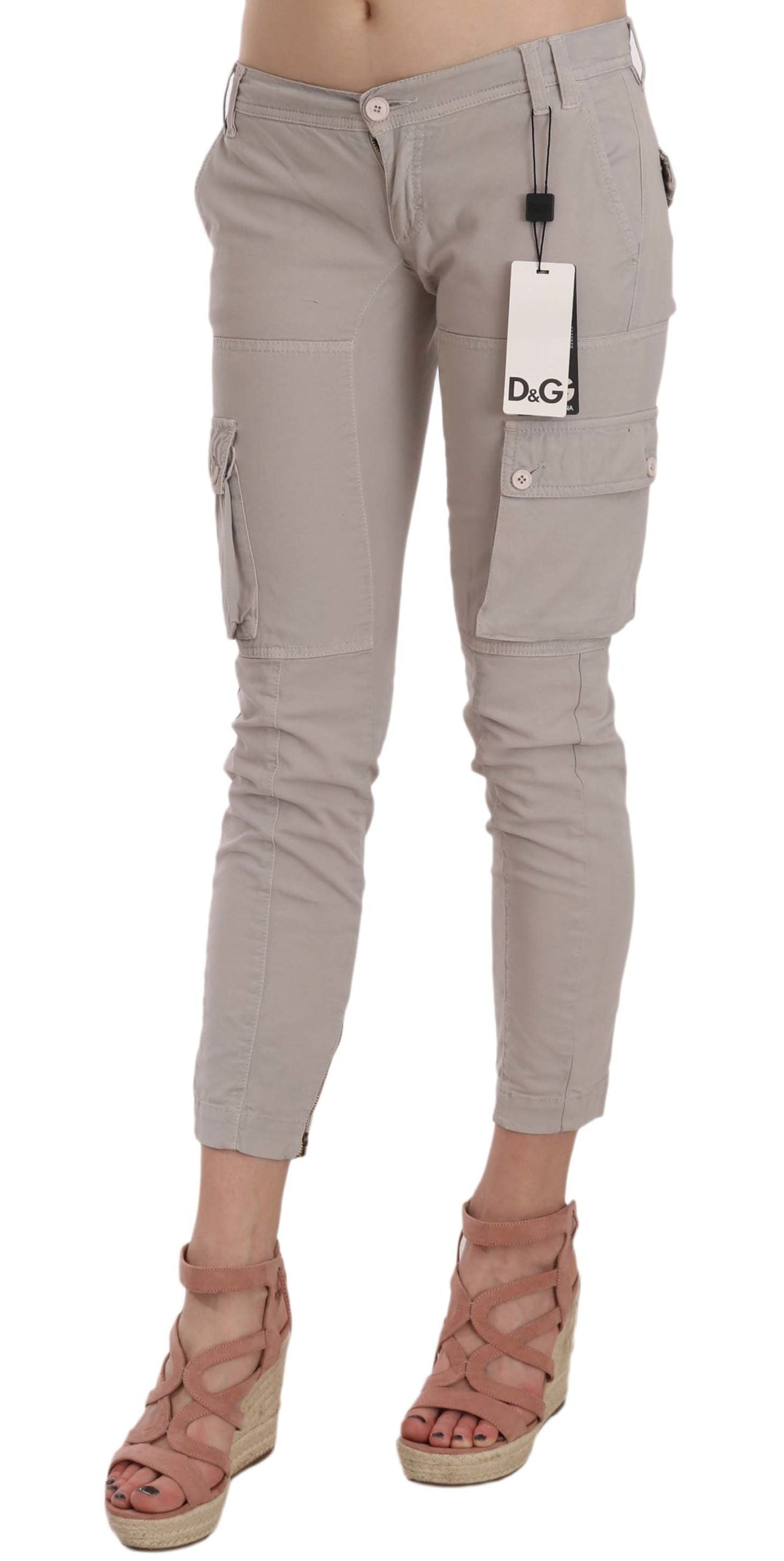 Casual Fitted Khaki Broek Broek