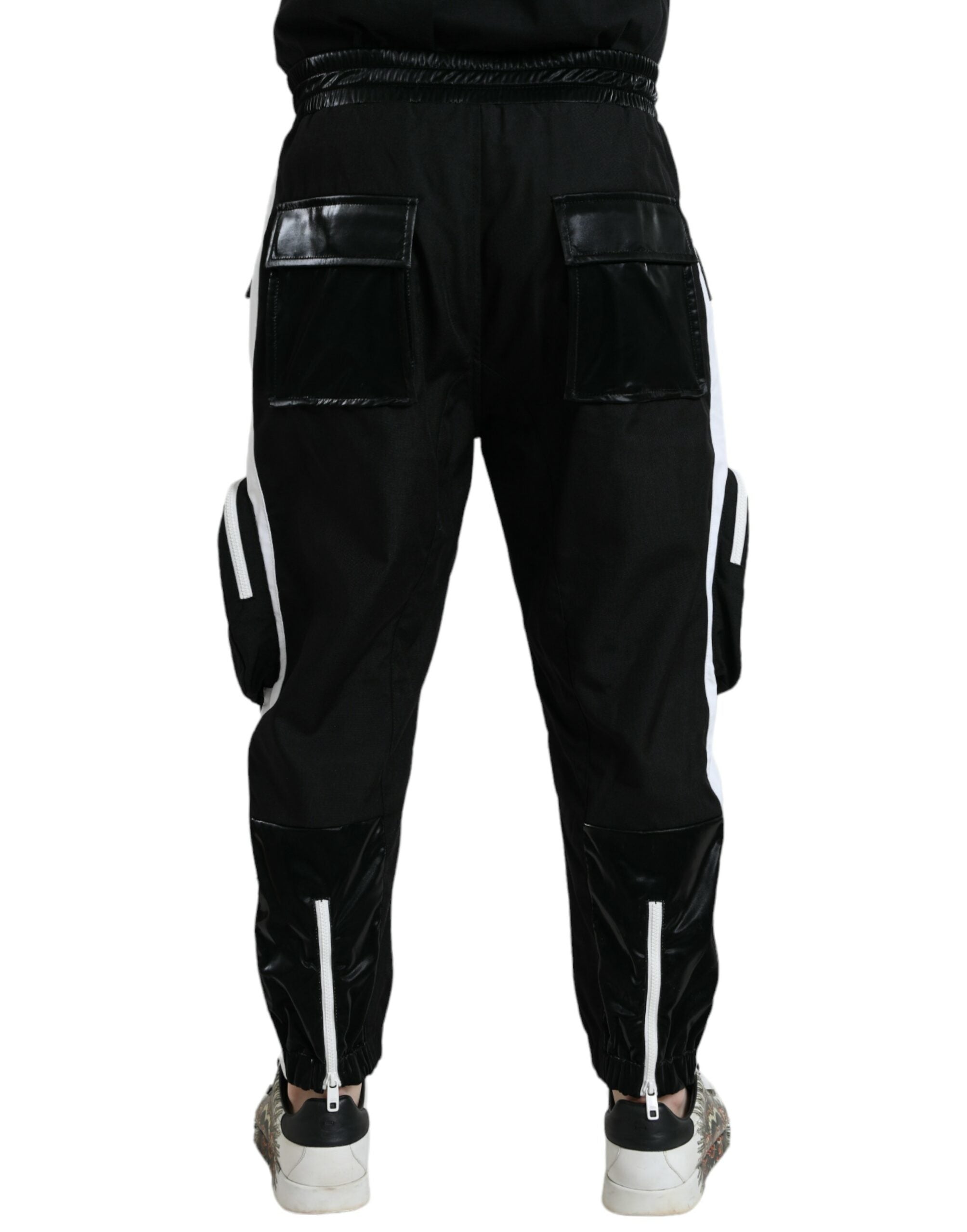 Zwarte nylon cargo joggingbroek voor heren