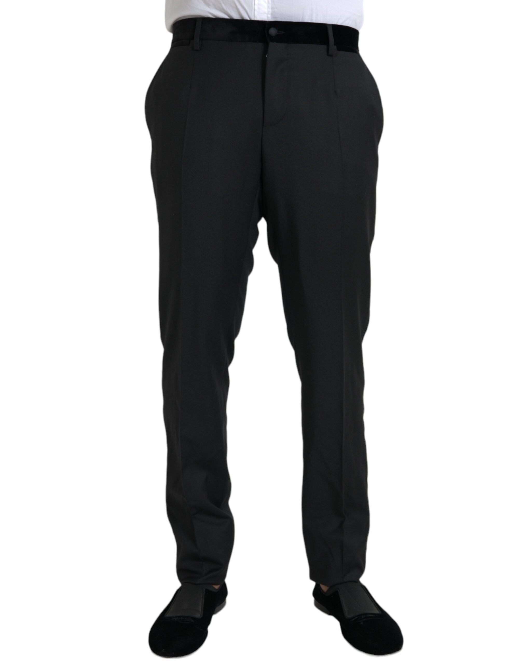 Zwarte zijden heren skinny broek