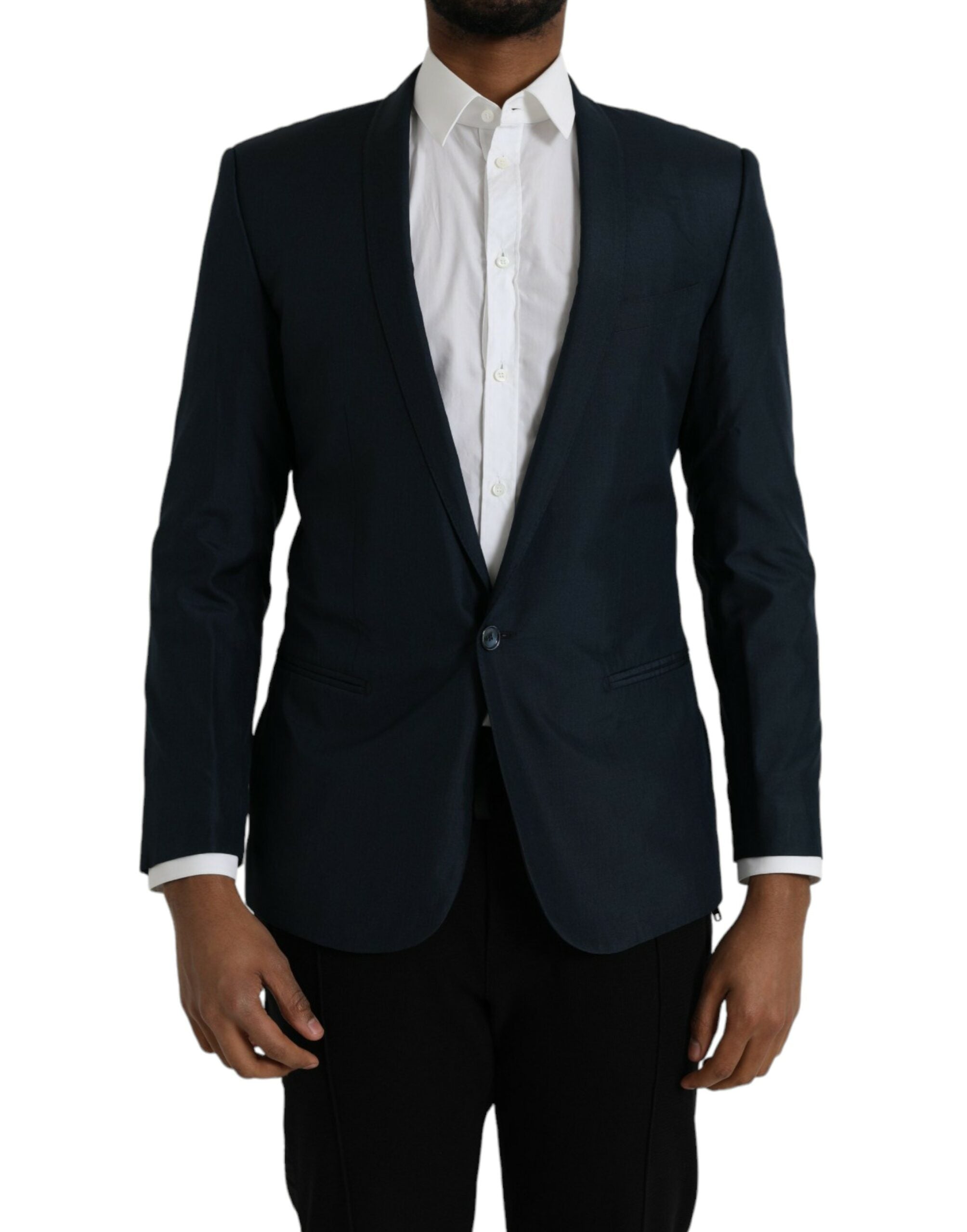 Blauwe MARTINI sjaal enkelrijs blazer