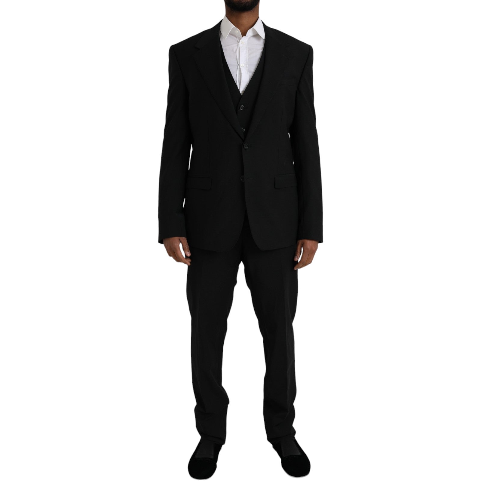 Zwart polyester STAFF formeel 3-delig pak