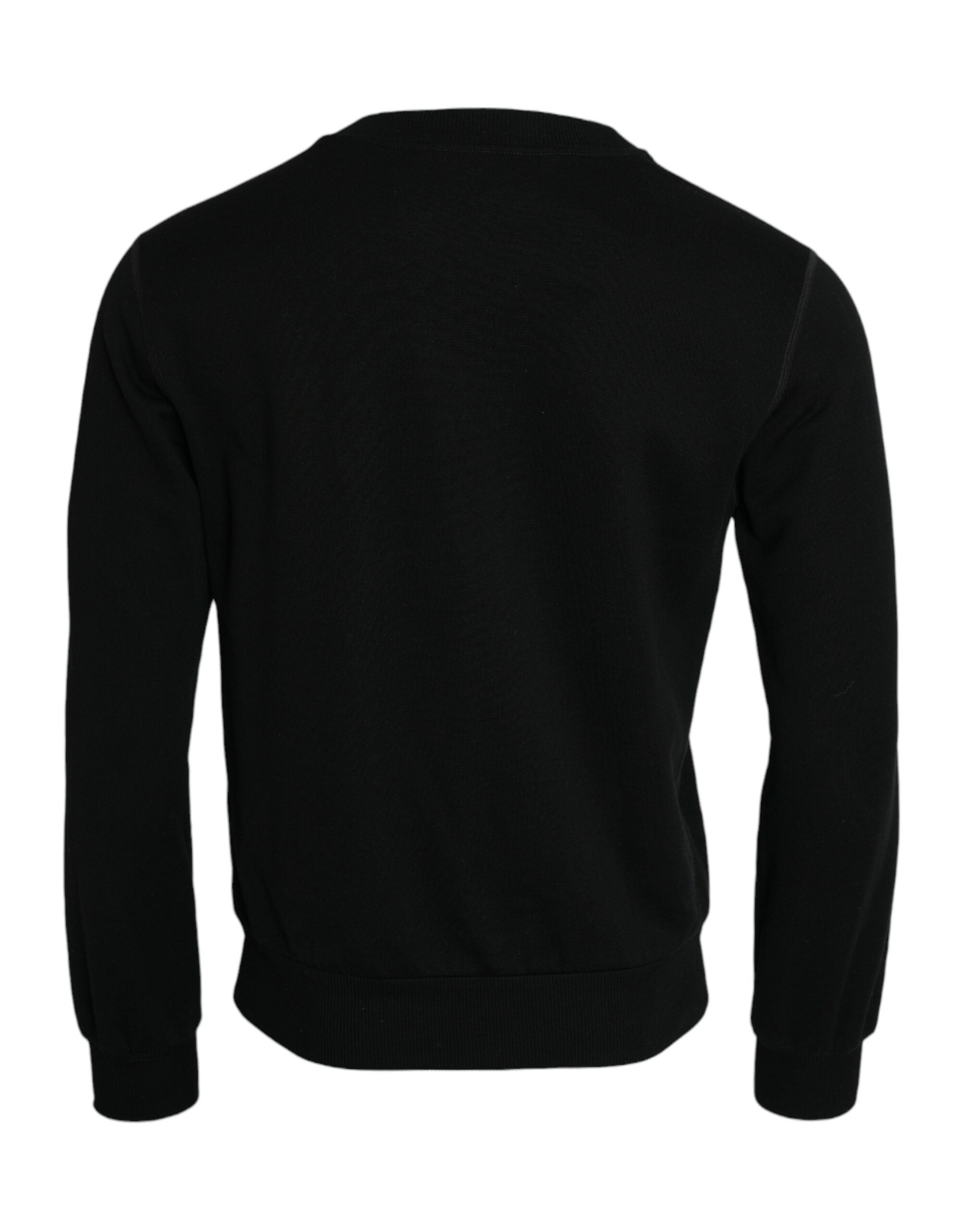 Zwarte katoenen sweatshirt met lange mouwen