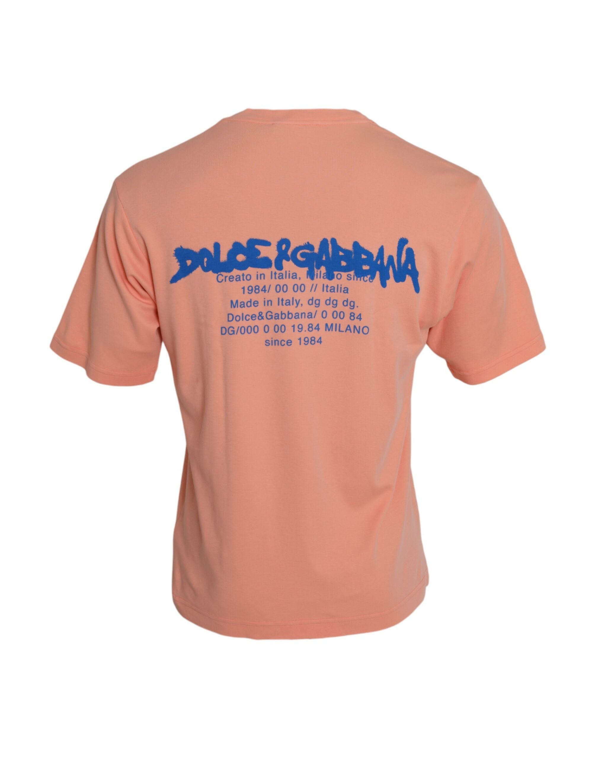Koraal katoenen T-shirt met logoprint en korte mouwen