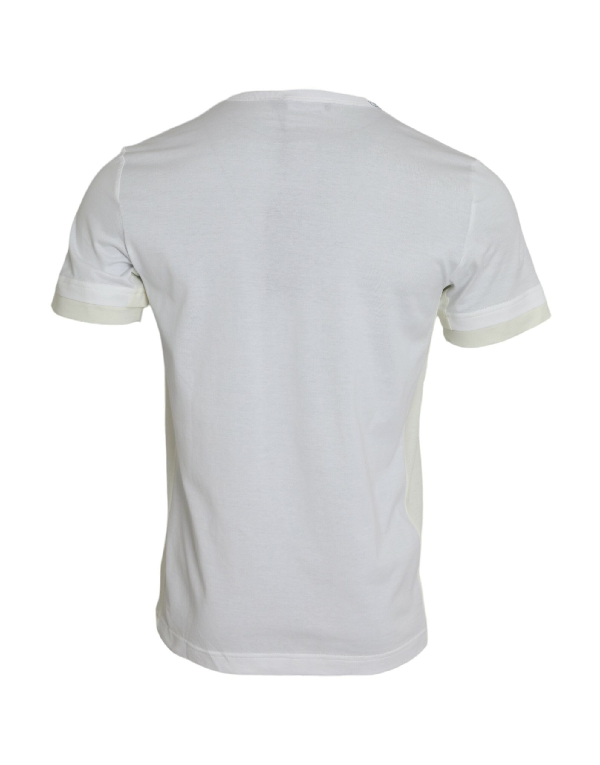 Wit katoenen T-shirt met korte mouwen en zakje