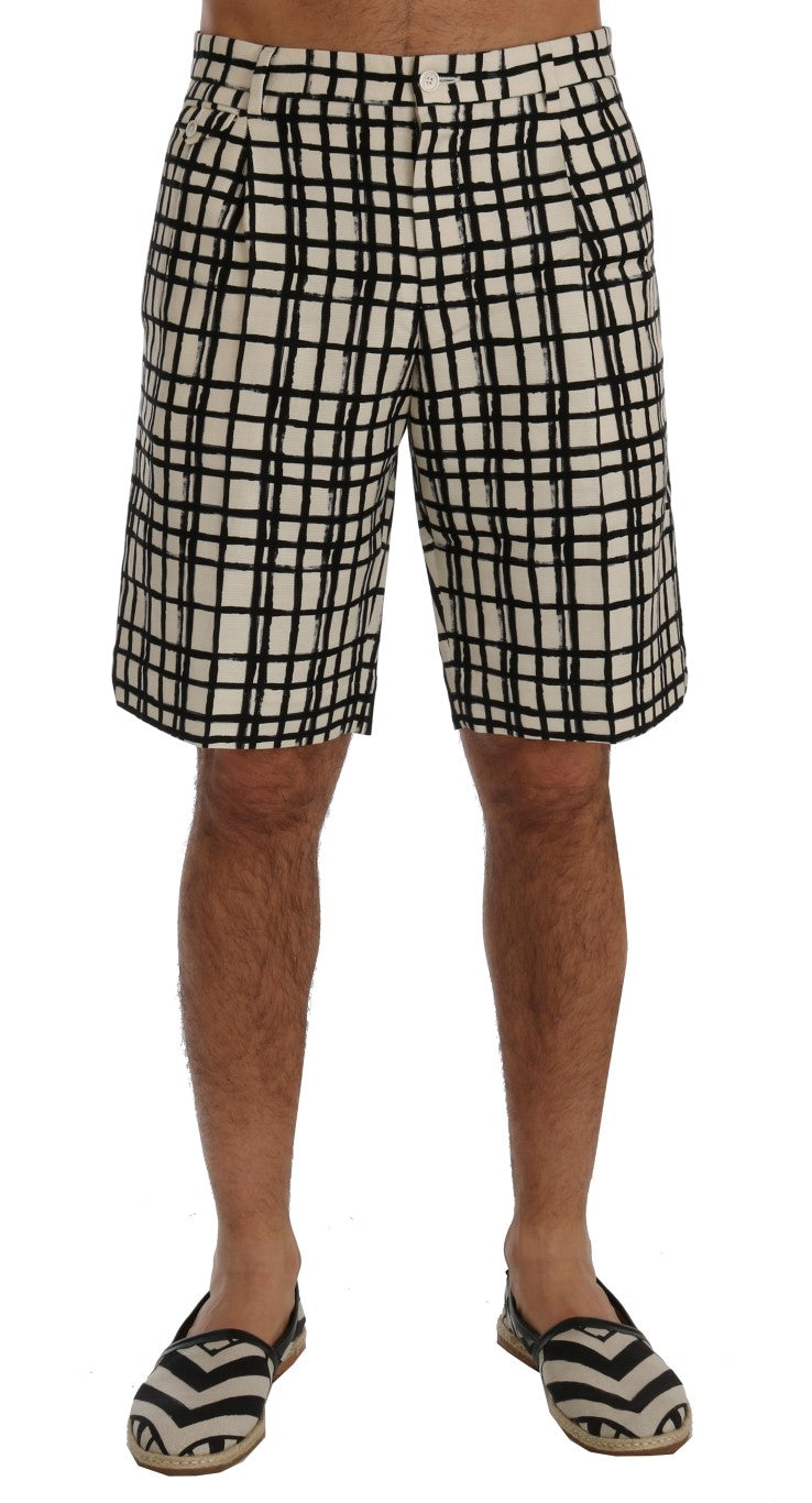Wit-zwart gestreepte casual shorts