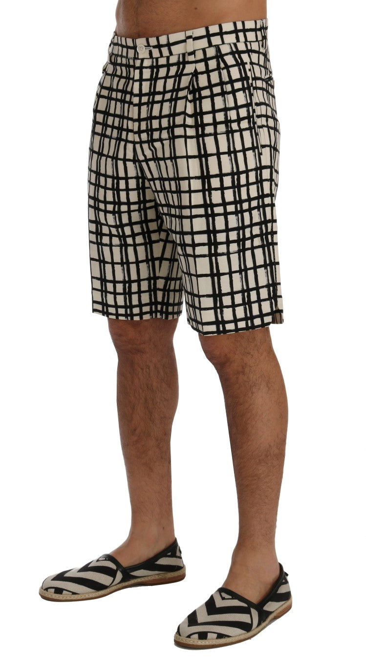 Wit-zwart gestreepte casual shorts