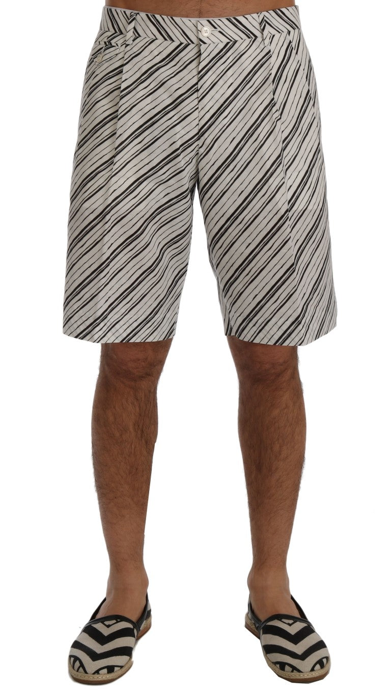Wit-zwart gestreepte casual shorts