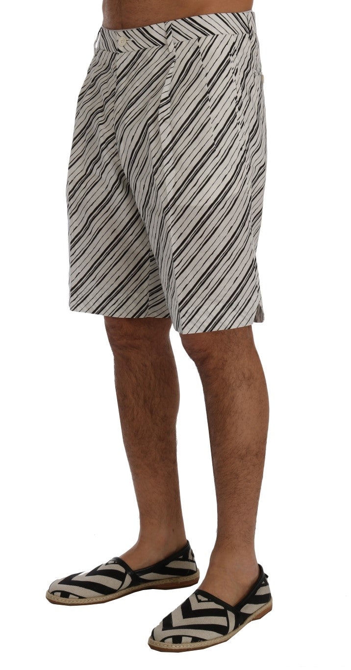 Wit-zwart gestreepte casual shorts