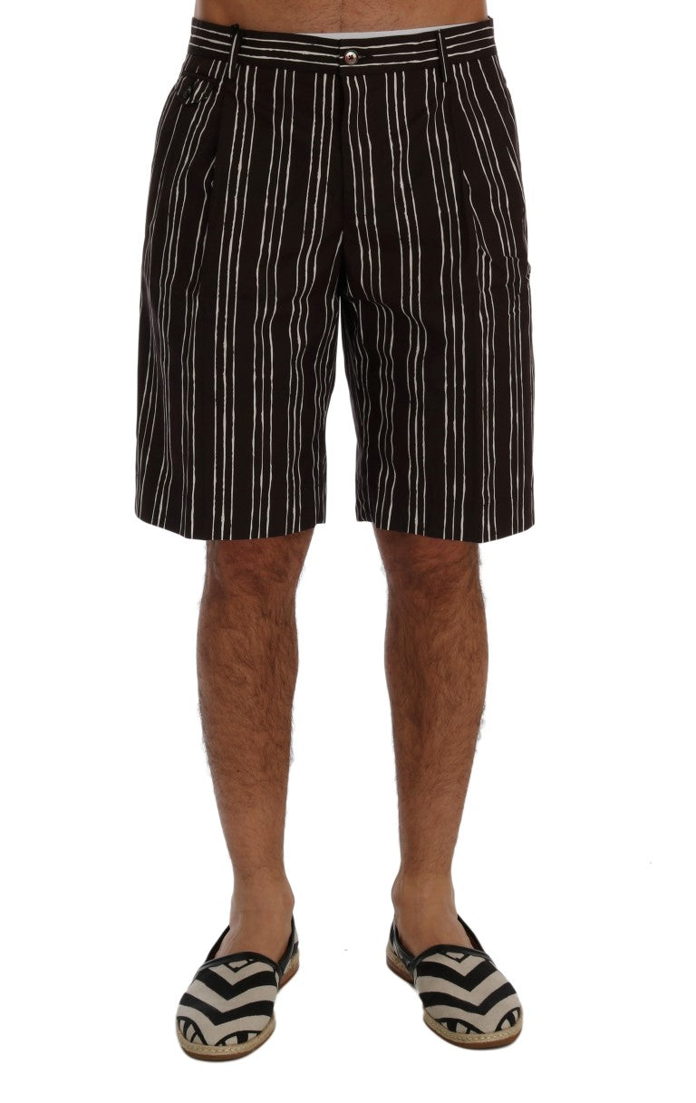 Bordeaux-witte gestreepte hennep casual shorts