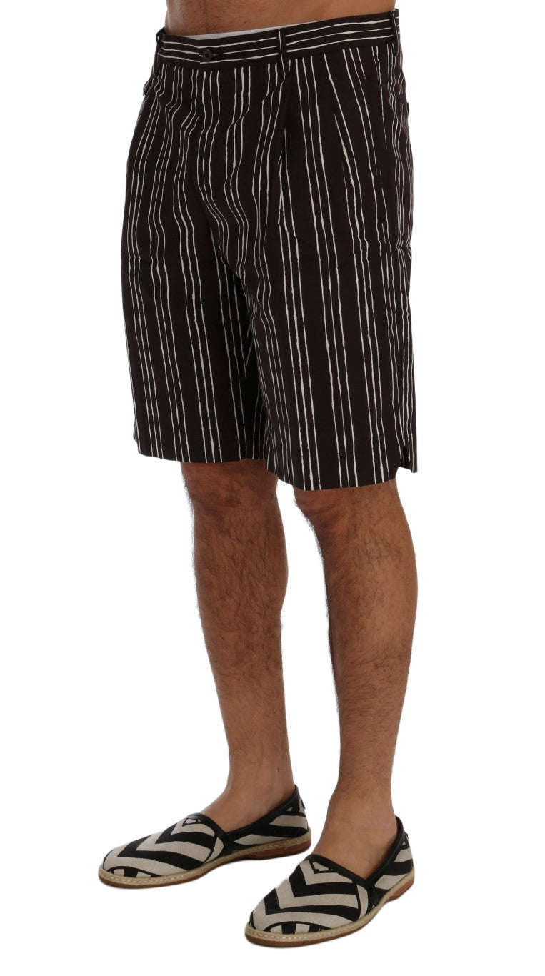Bordeaux-witte gestreepte hennep casual shorts