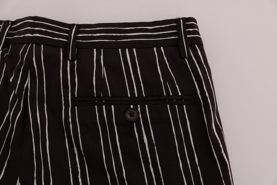Bordeaux-witte gestreepte hennep casual shorts
