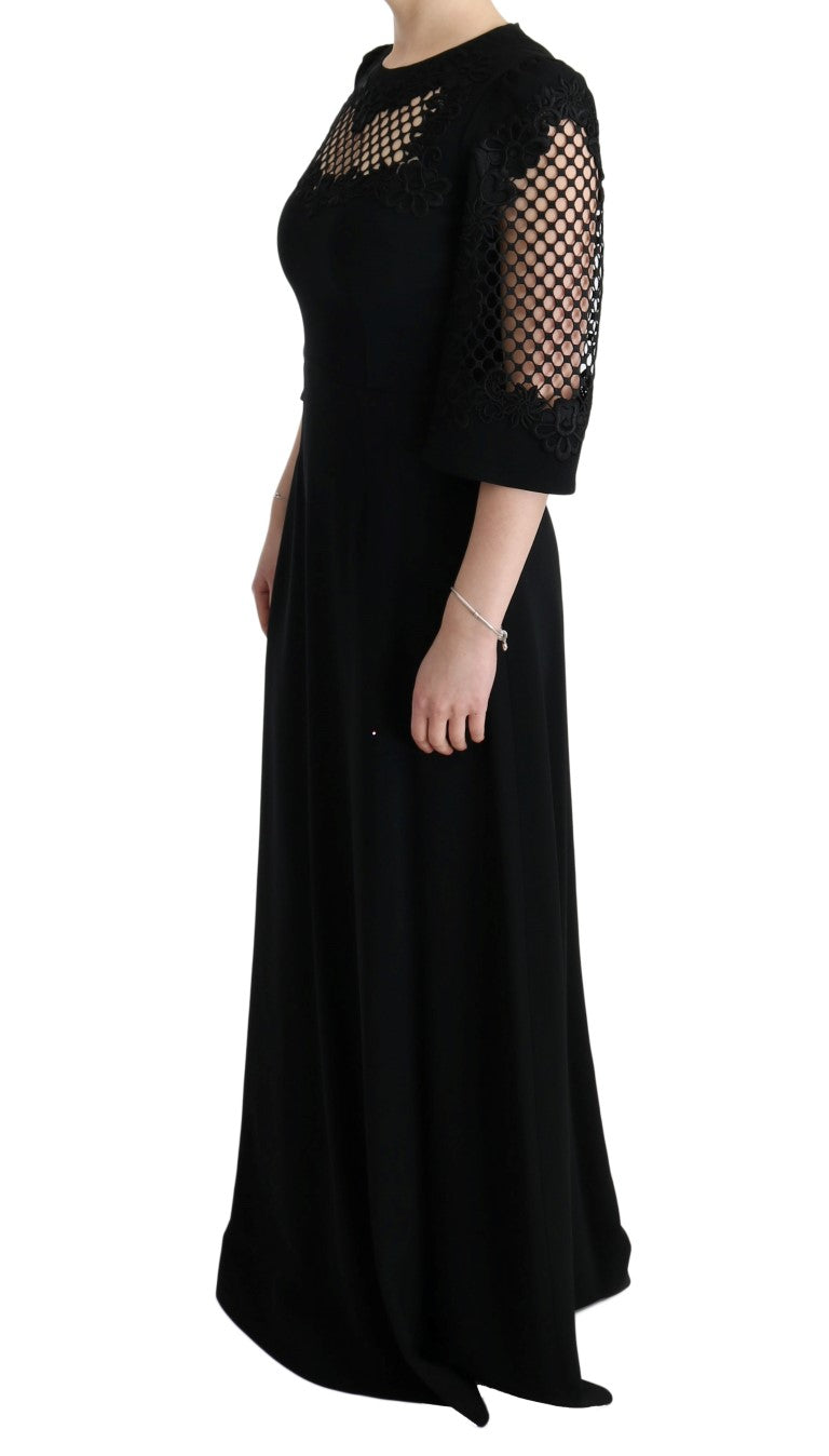 Zwarte stretch shift lange maxi-jurk