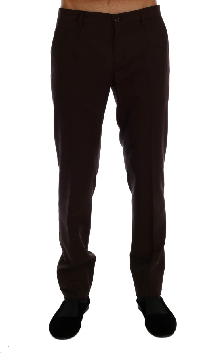 Paarse wollen stretch formele broek