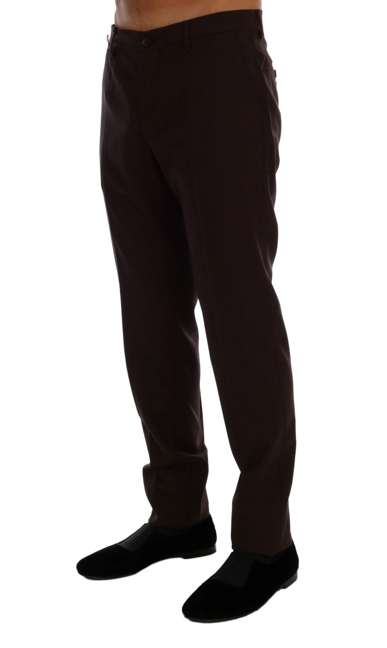 Paarse wollen stretch formele broek