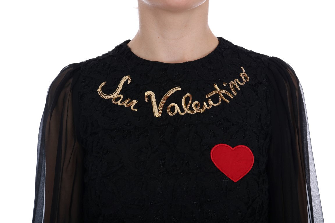 Черна рокля с пайети San Valentino