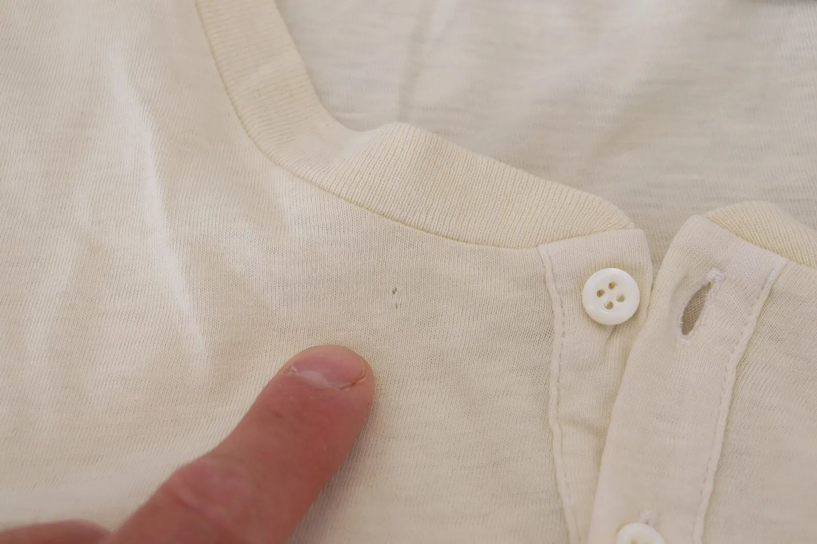 Beige katoenen linnen trui met lange mouwen