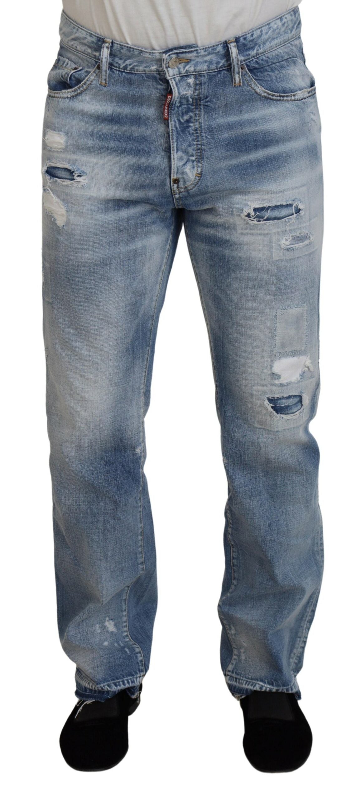 Blauwe gewassen rechte heren casual denim jeans