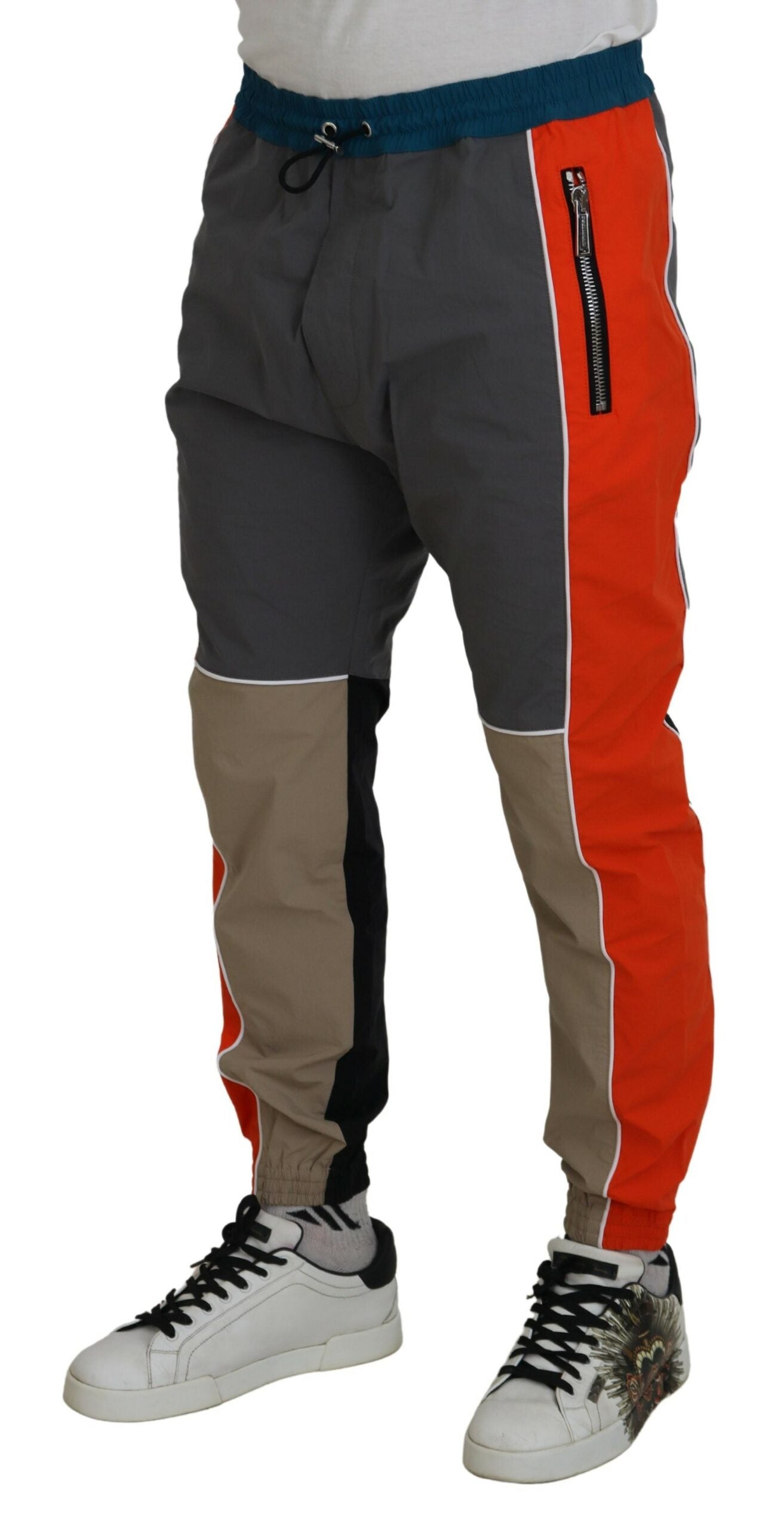 Multicolor Patchwork Katoenen Joggingbroek