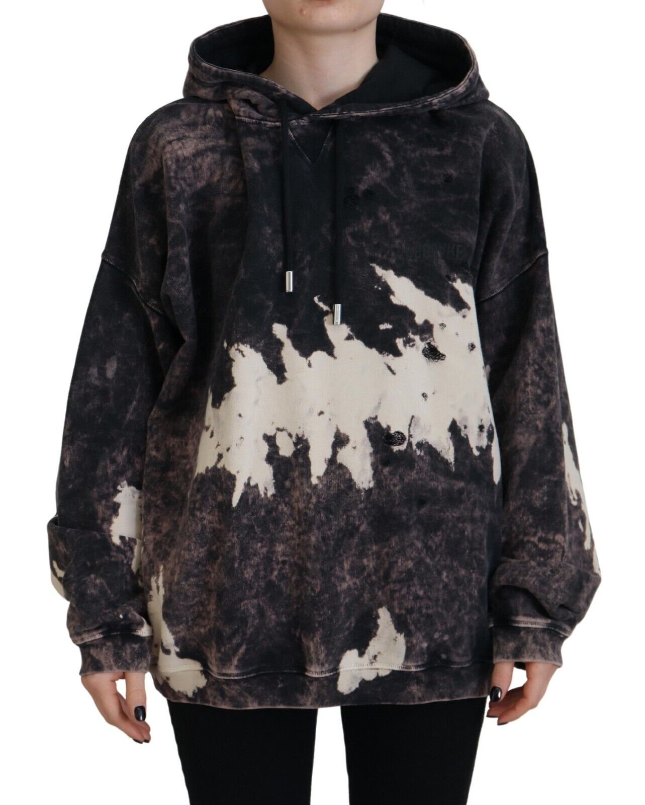 Multicolor geverfde katoenen hoodie sweatshirt trui
