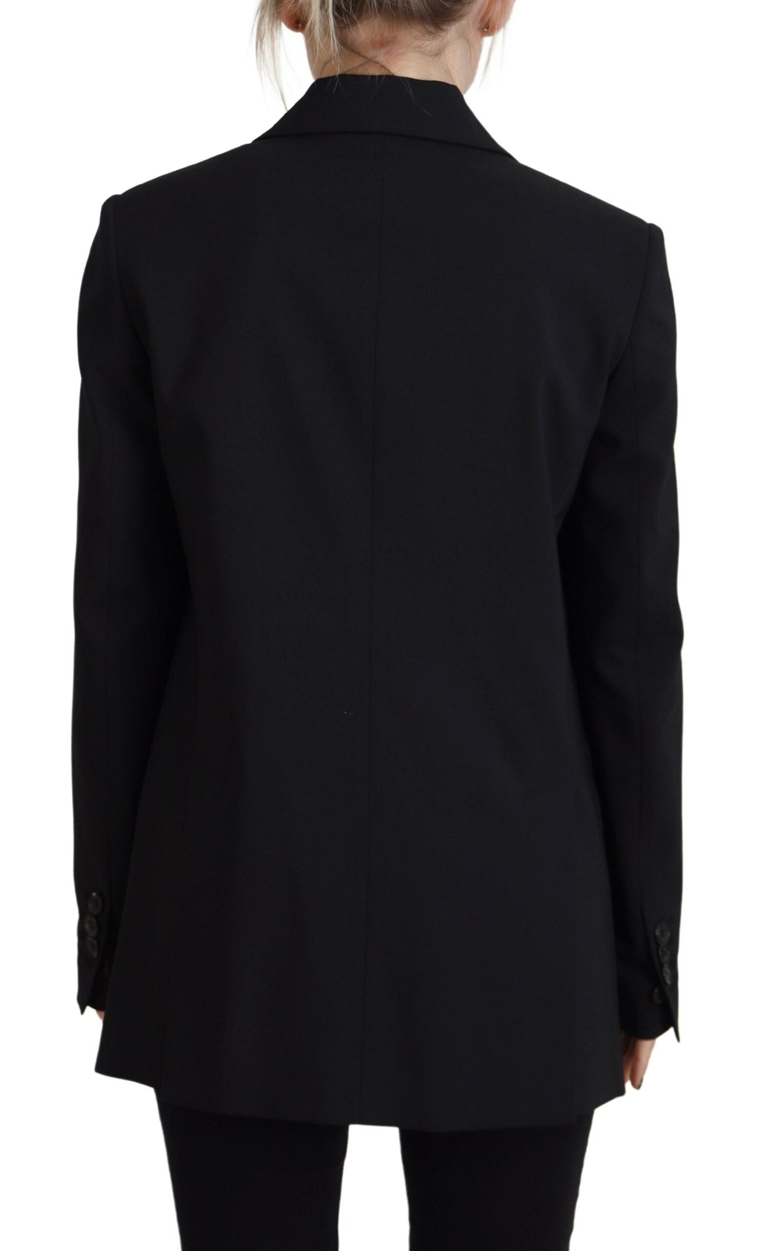 Zwarte bloemen enkelrijs blazer
