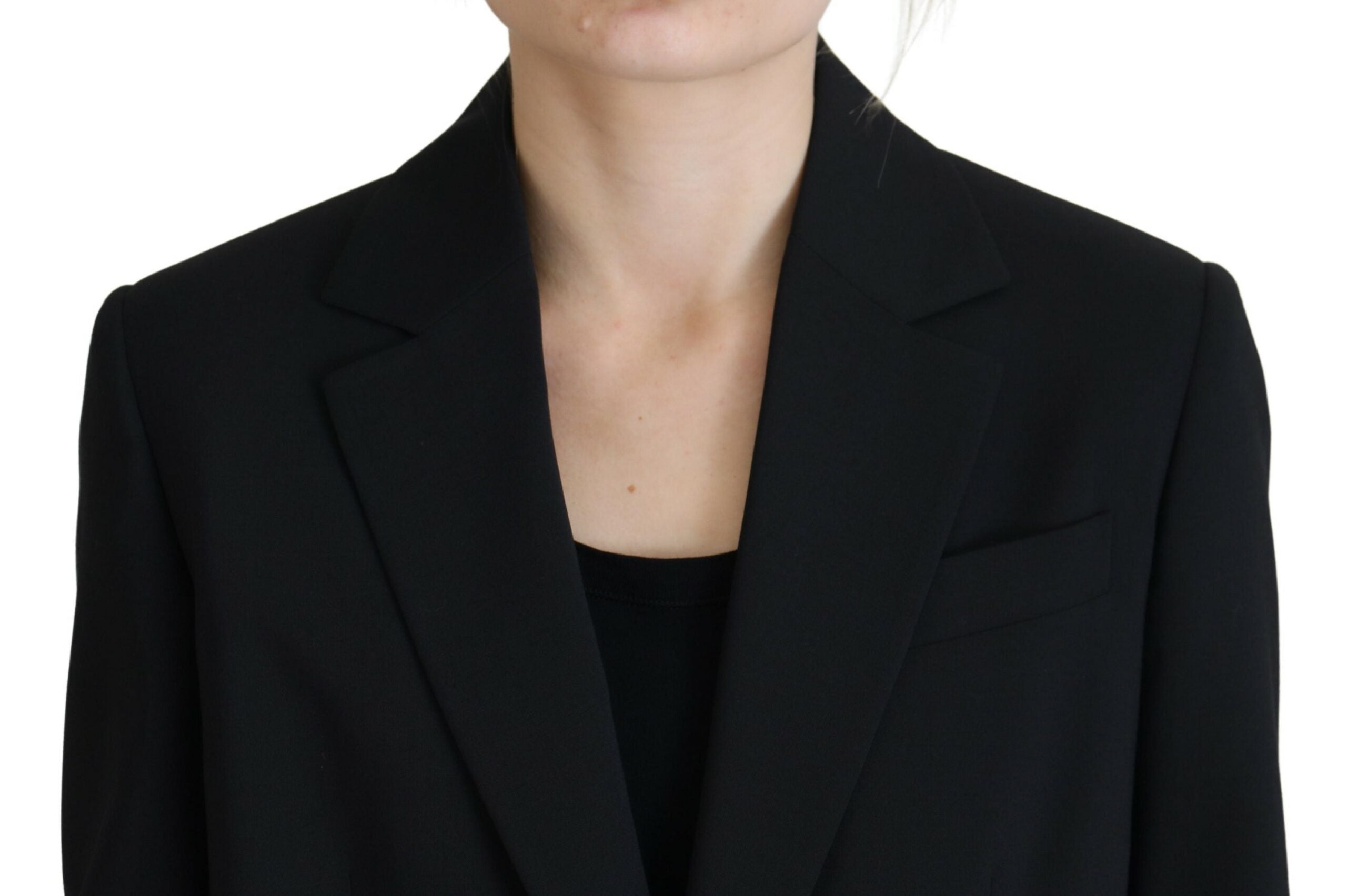 Zwarte bloemen enkelrijs blazer