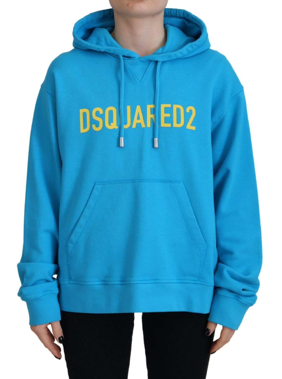 Blauwe logoprint katoenen hoodie sweatshirt trui
