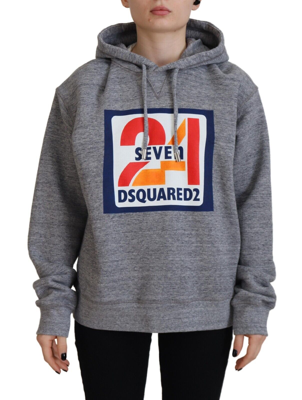 Grijze katoenen hoodie met logoprint