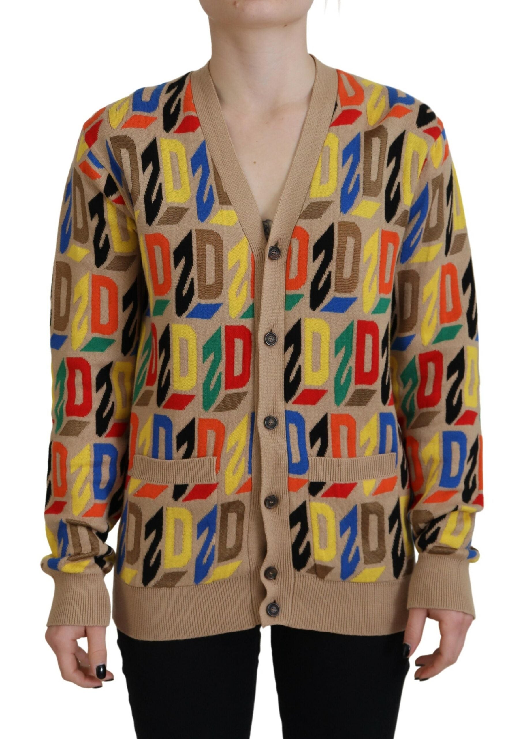 Bruine logo lange mouwen dames cardigan trui