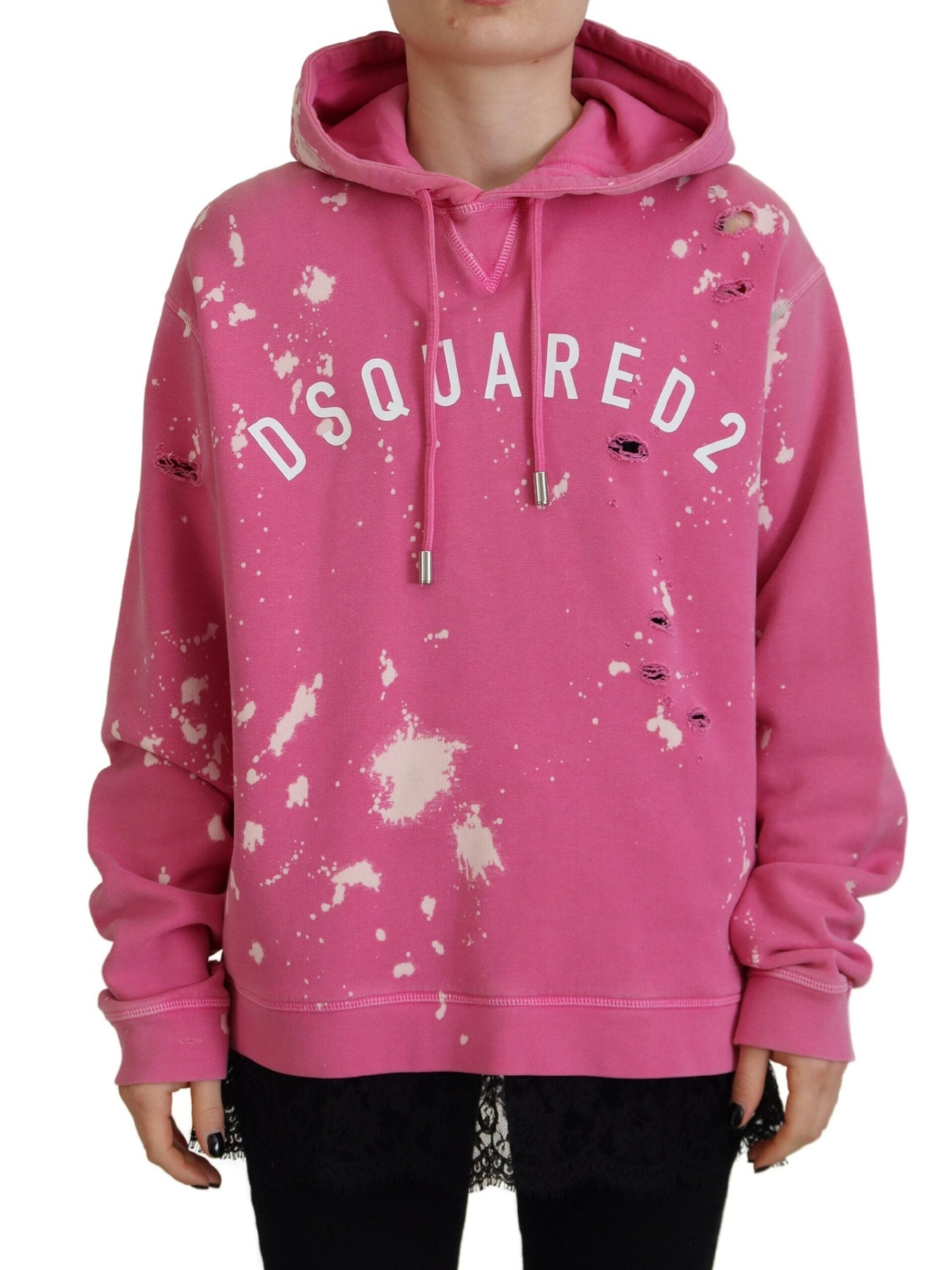 Roze logoprint katoenen hoodie sweatshirt trui
