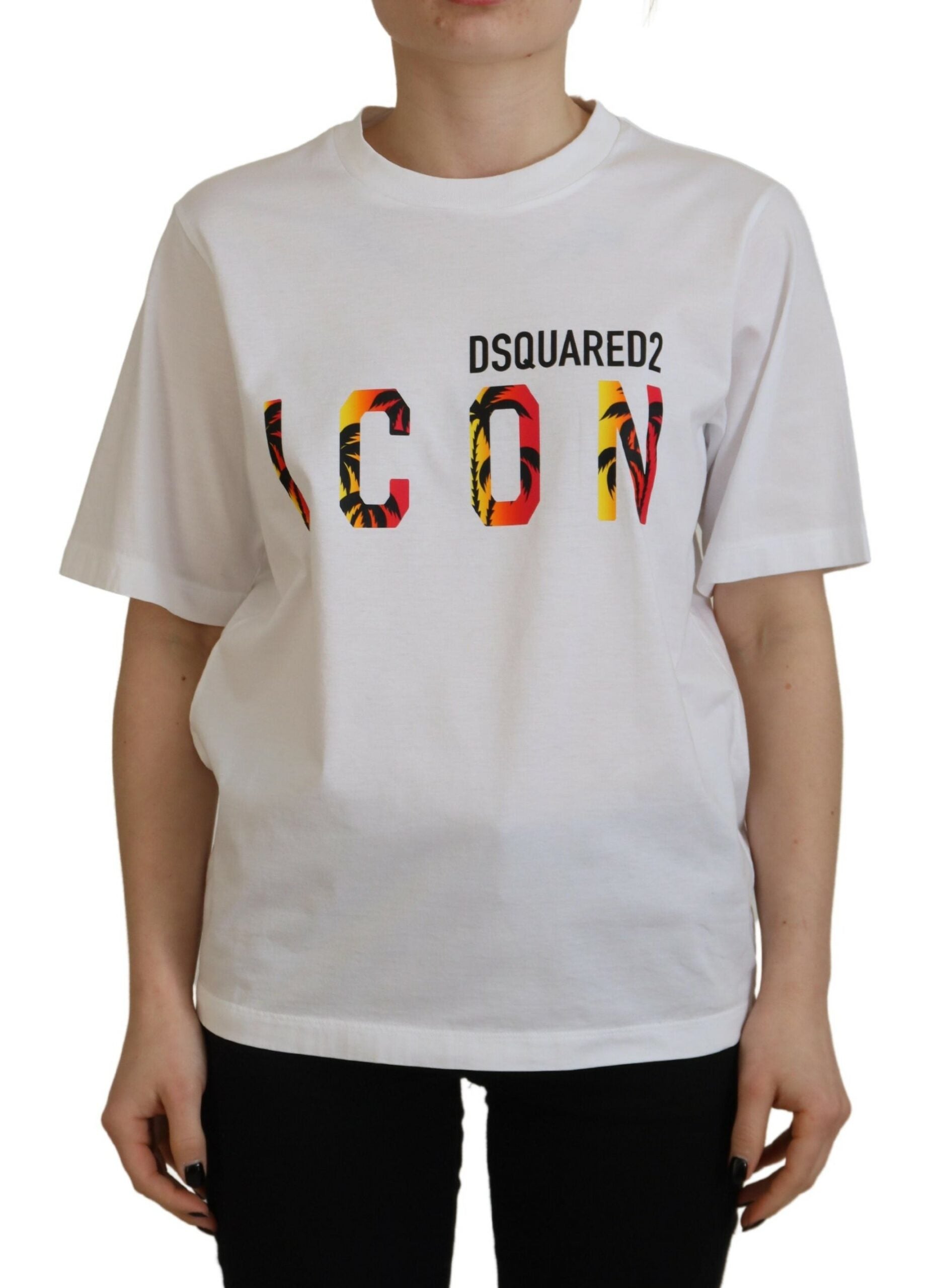 Wit katoenen Shiny Icon East Tee Crewneck T-shirt