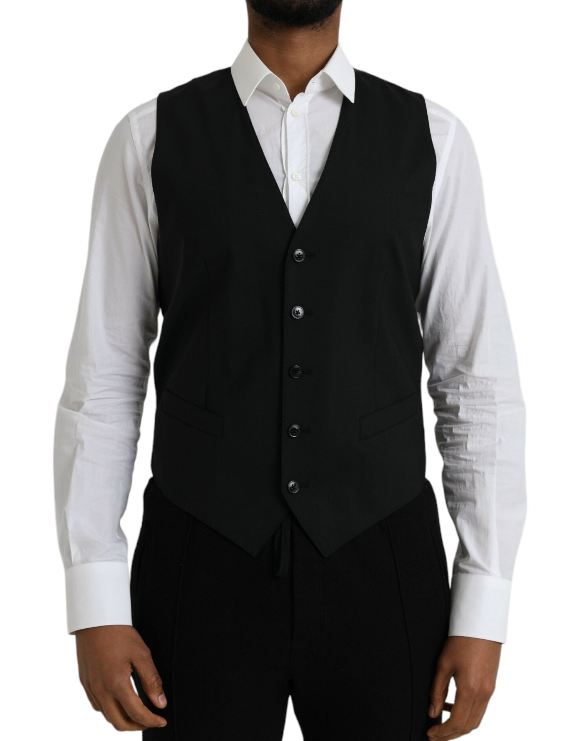 Zwarte wollen formele gilet