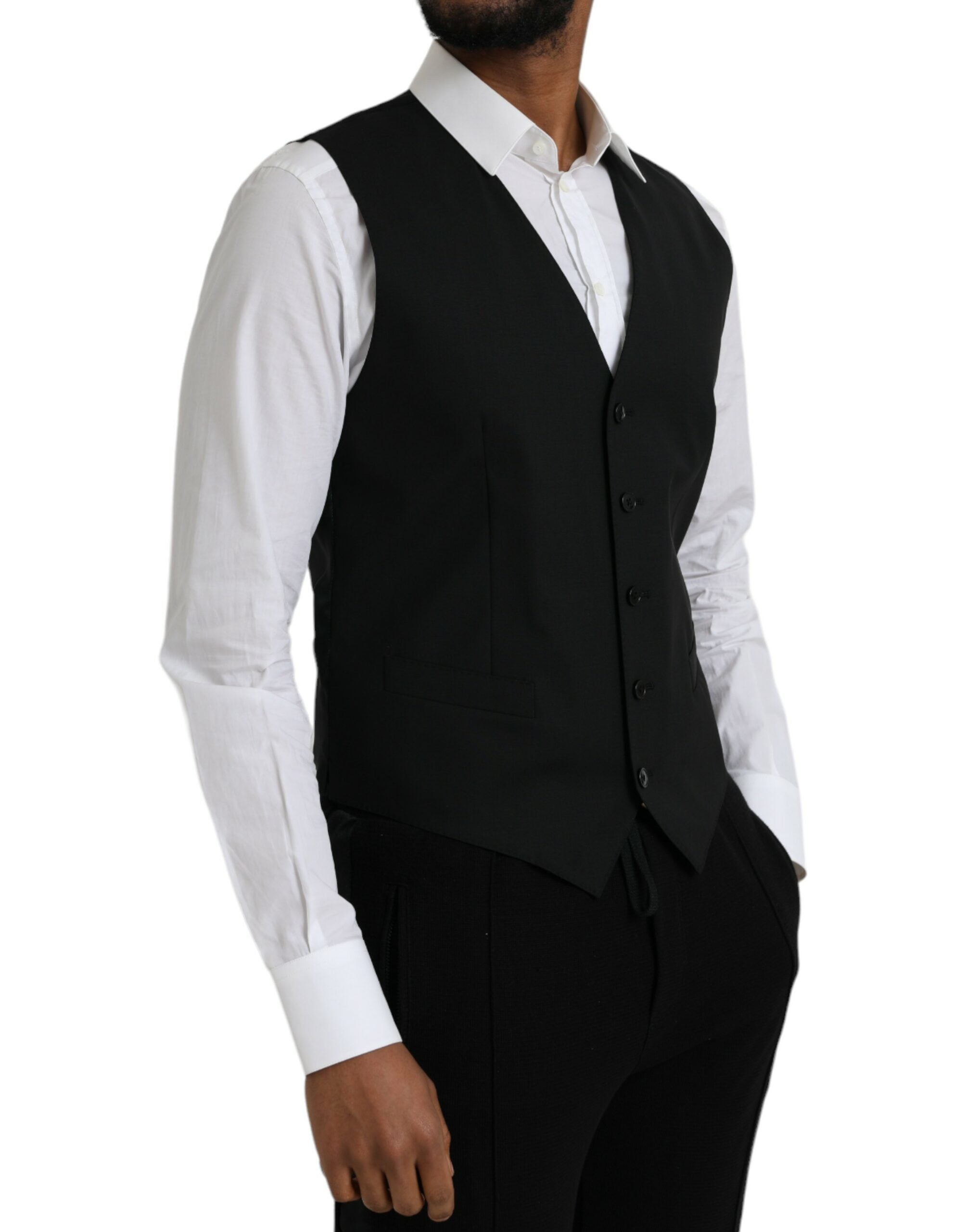 Zwarte wollen formele gilet