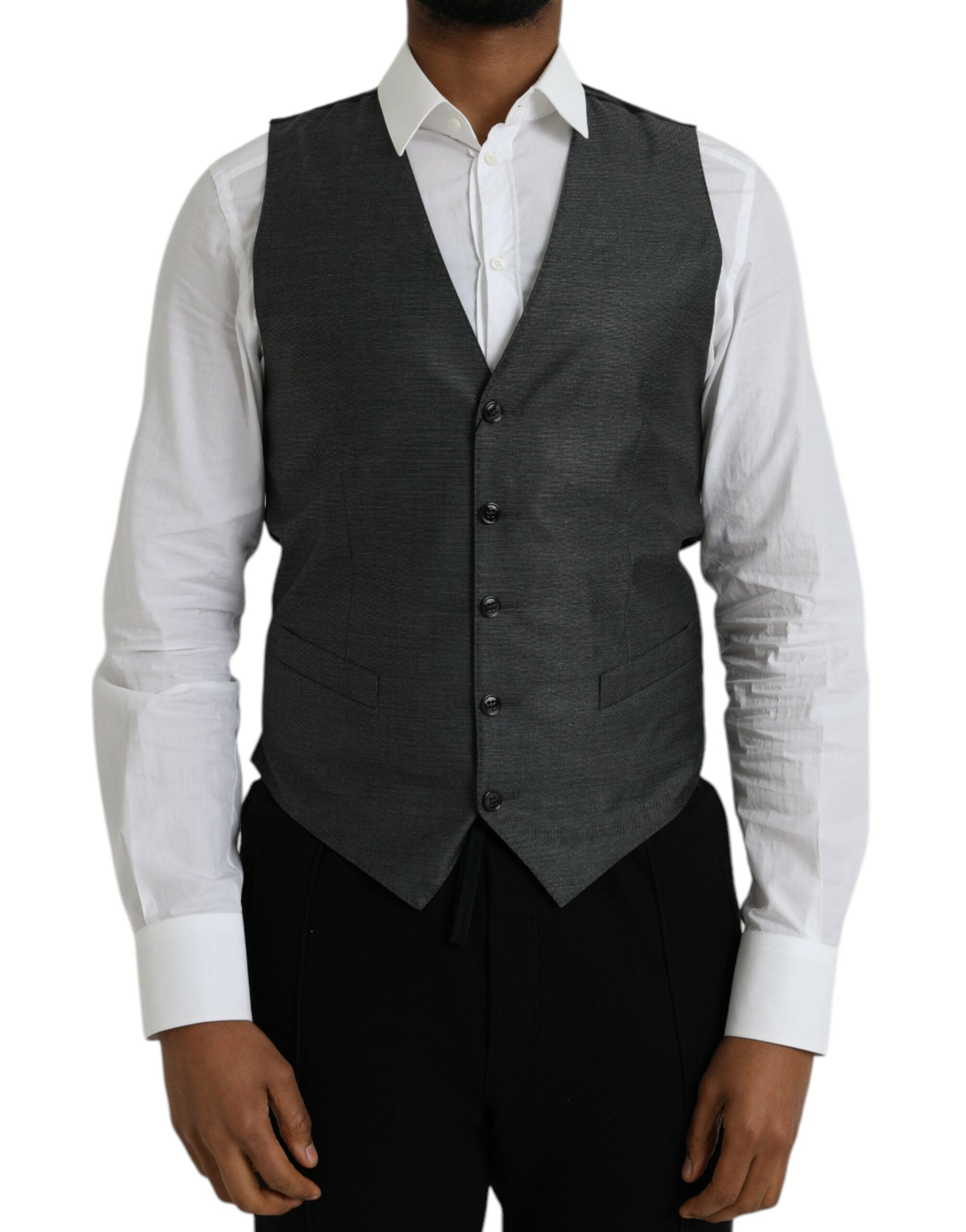 Grijs wollen formeel vest