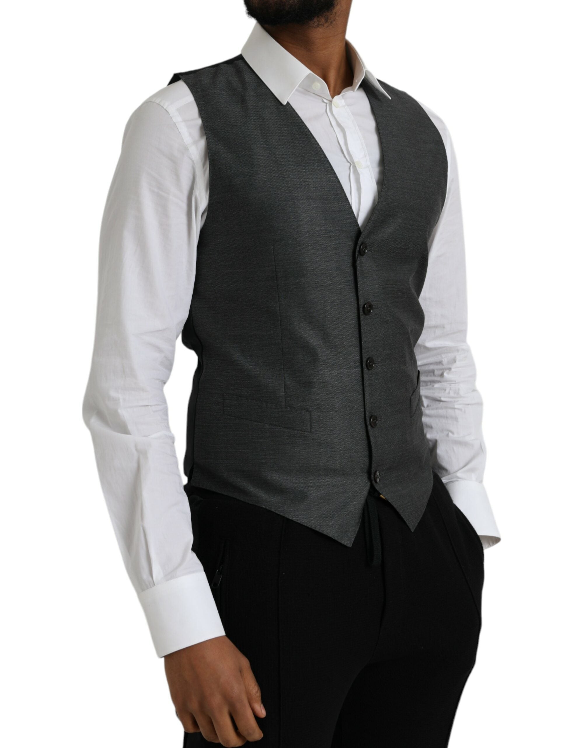 Grijs wollen formeel vest